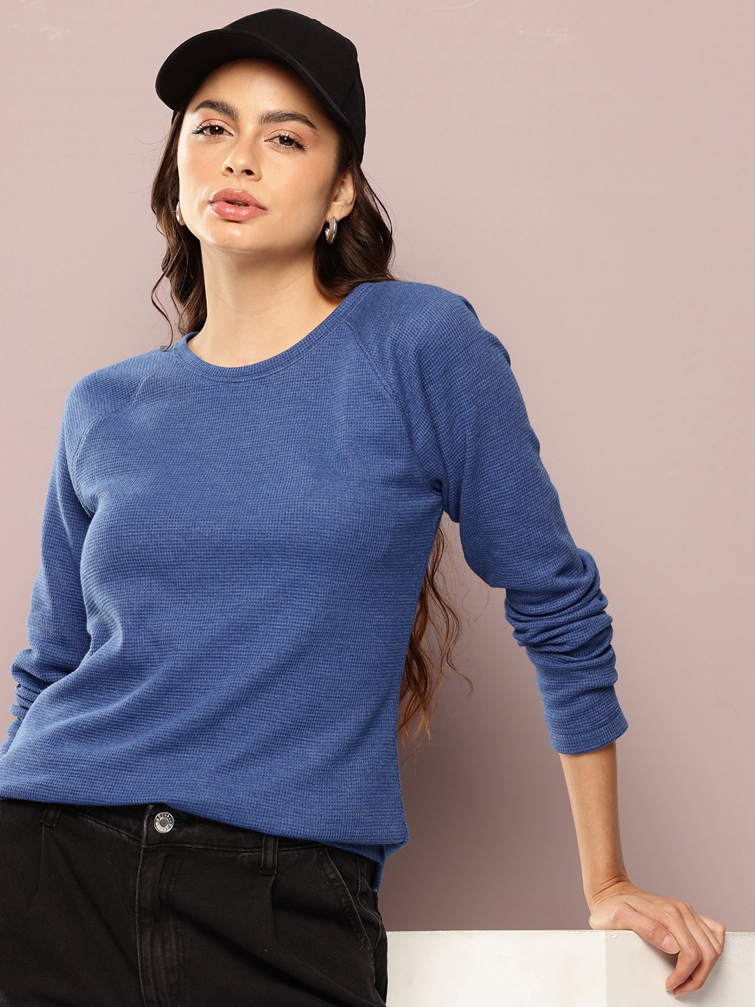 

Kook N Keech Waffle Weave Raglan Sleeves T-shirt, Blue
