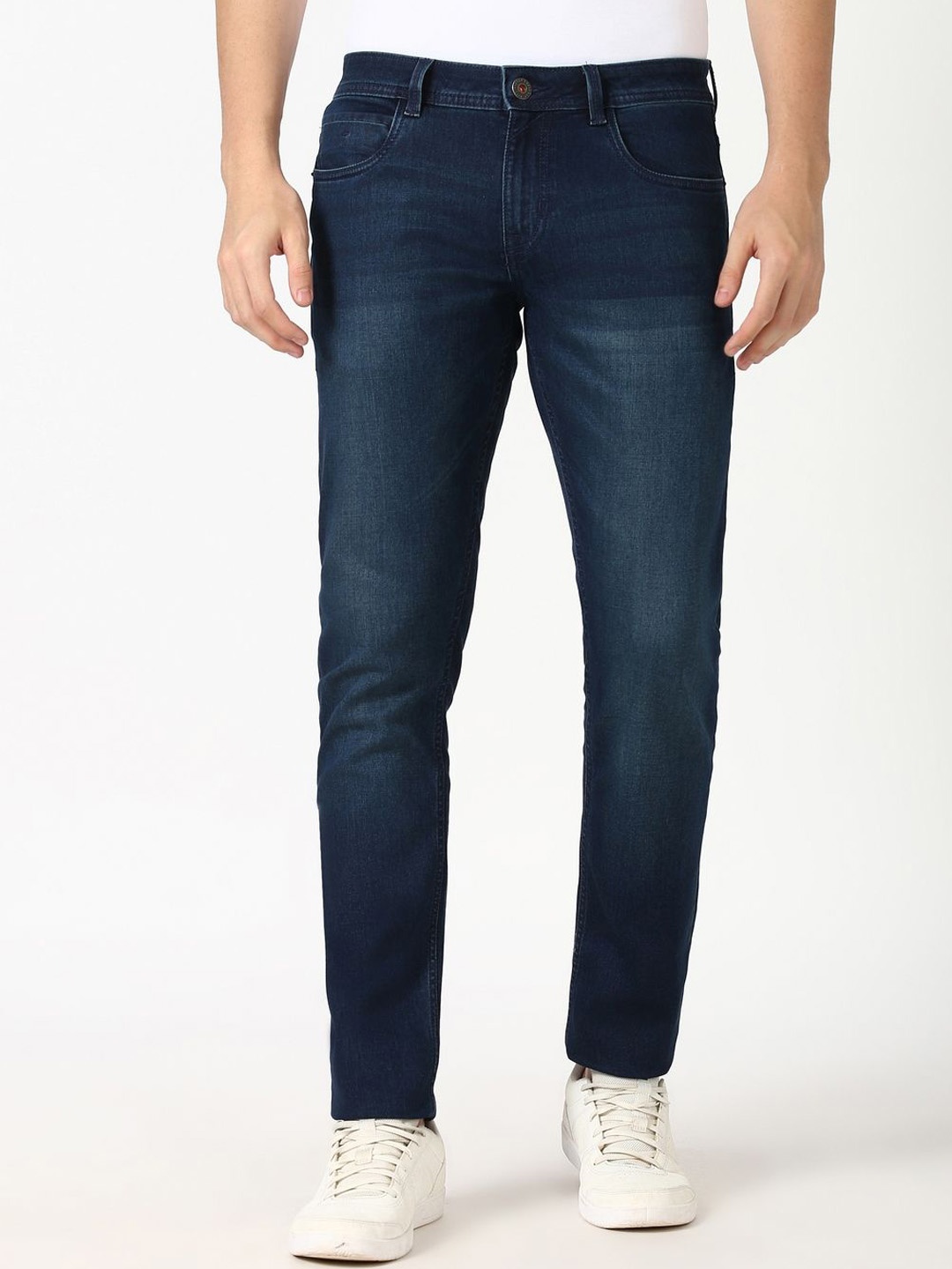 

Peter England Casuals Men Skinny Fit Light Fade Jeans, Navy blue