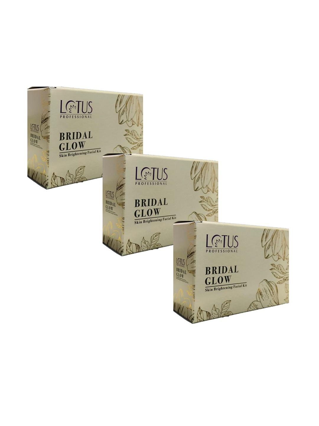 

Lotus Professional Set Of 3 Bridal Glow Skin Brighteni Facial Kit - 55 g Each, Gold