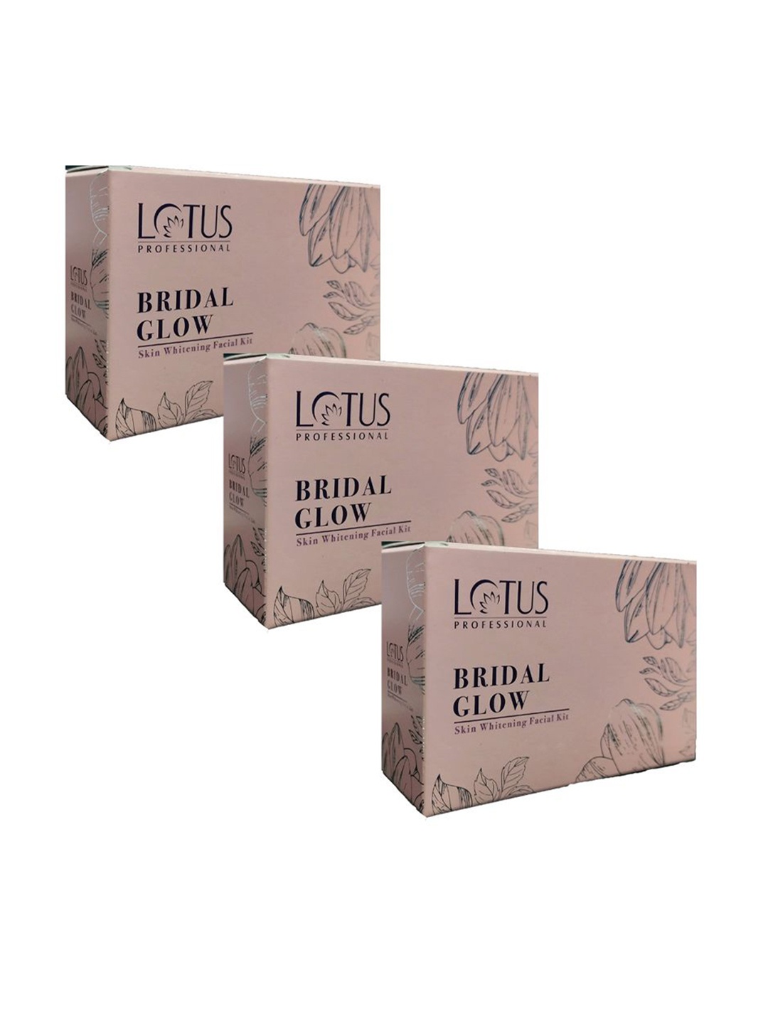 

Lotus Professional Set Of 3 Bridal Glow Skin Whitening Facial Kit - 55 g Each, Pink