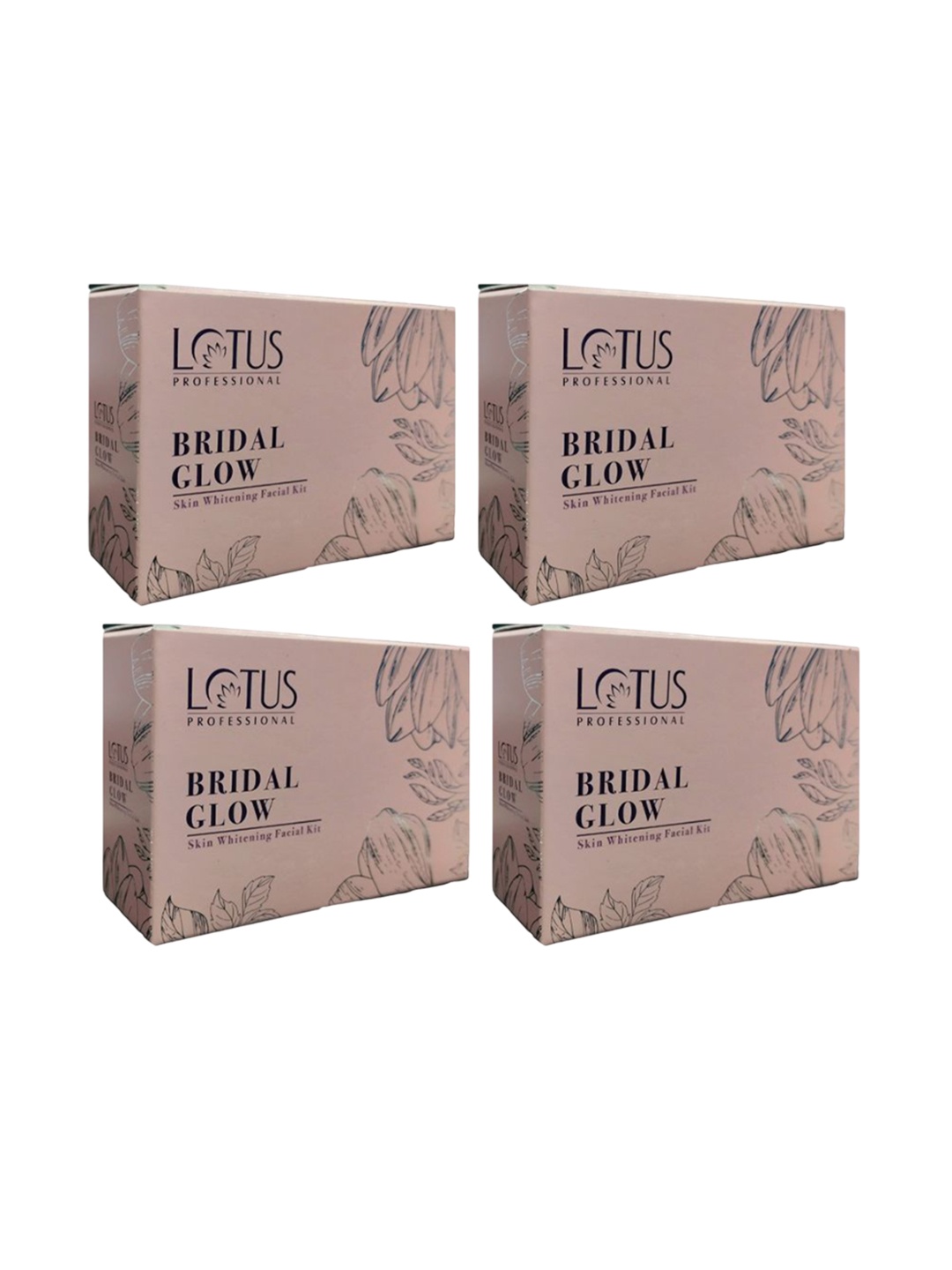 

Lotus Professional Set Of 4 Bridal Glow Skin Whitening Facial Kit - 55 g Each, Pink