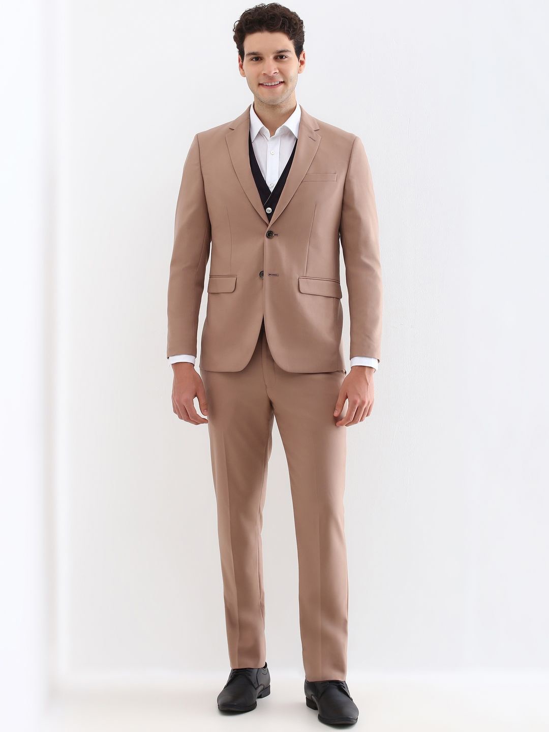 

Allen Solly Men Slim Fit Single-Breasted Two Piece Suit, Brown