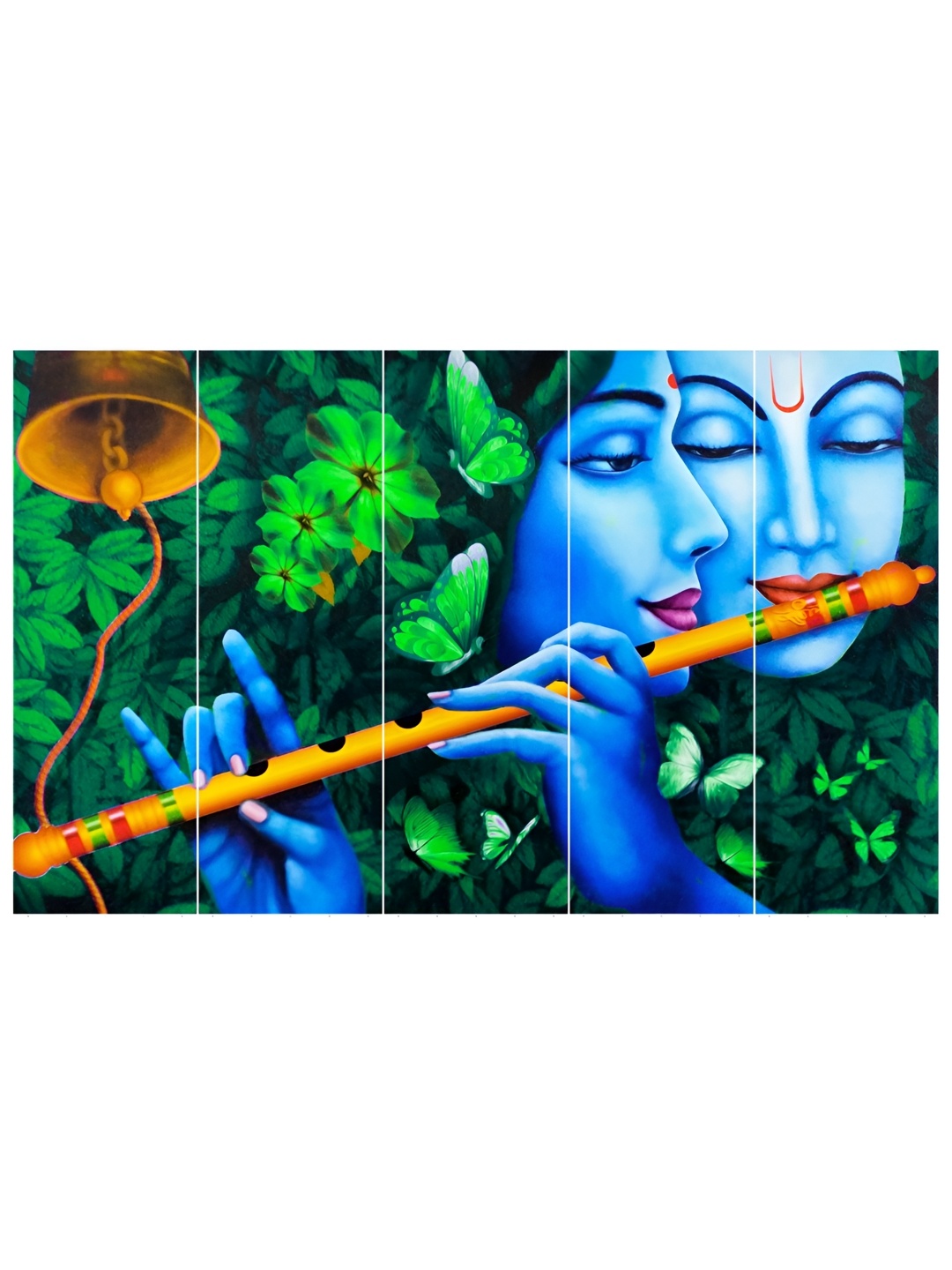 

Inephos Blue & Green 5 Piece Paper Religious Wall Paintings