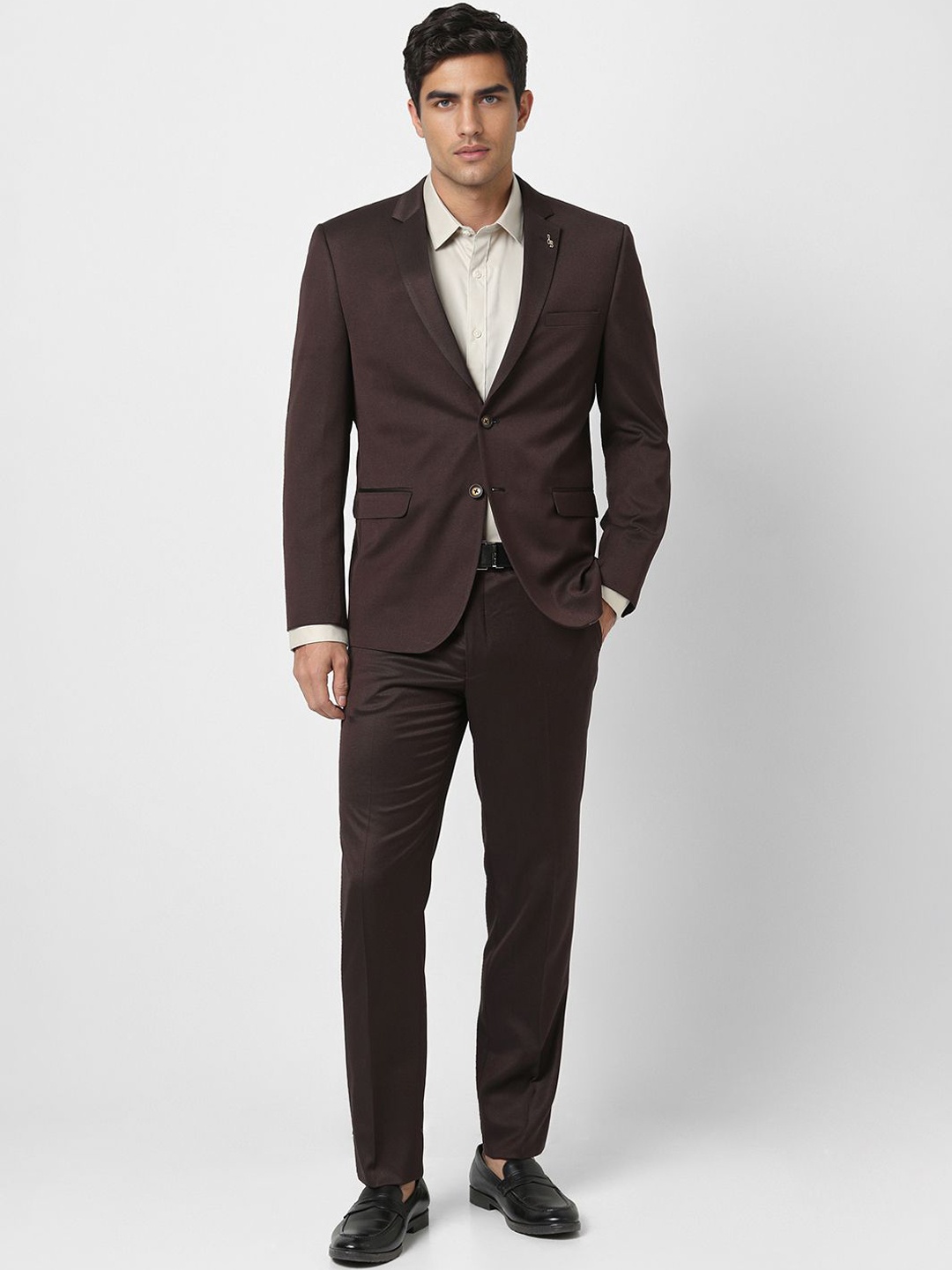 

Van Heusen Men Slim Fit Single-Breasted 2 Piece Suit, Brown