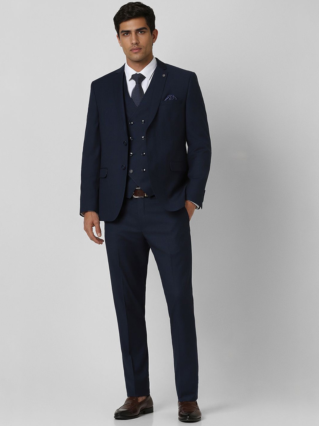 

Van Heusen Men Slim Fit Three Piece Suit, Navy blue
