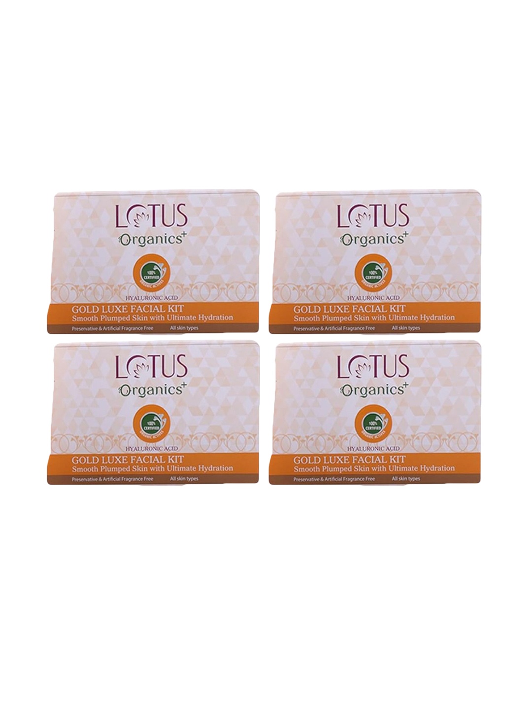 

Lotus Organics+ Set Of 4 Gold Luxe Facial Kit For Ultimate Hydration - 54 g Each