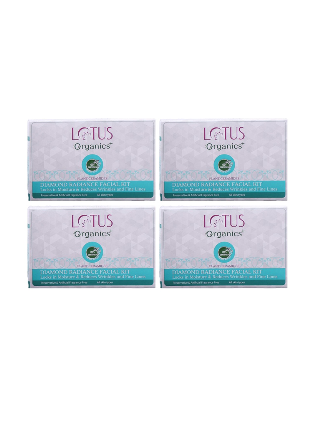 

Lotus Organics+ Set Of 4 Diamond Radiance Facial Kit - 54 g Each, Blue