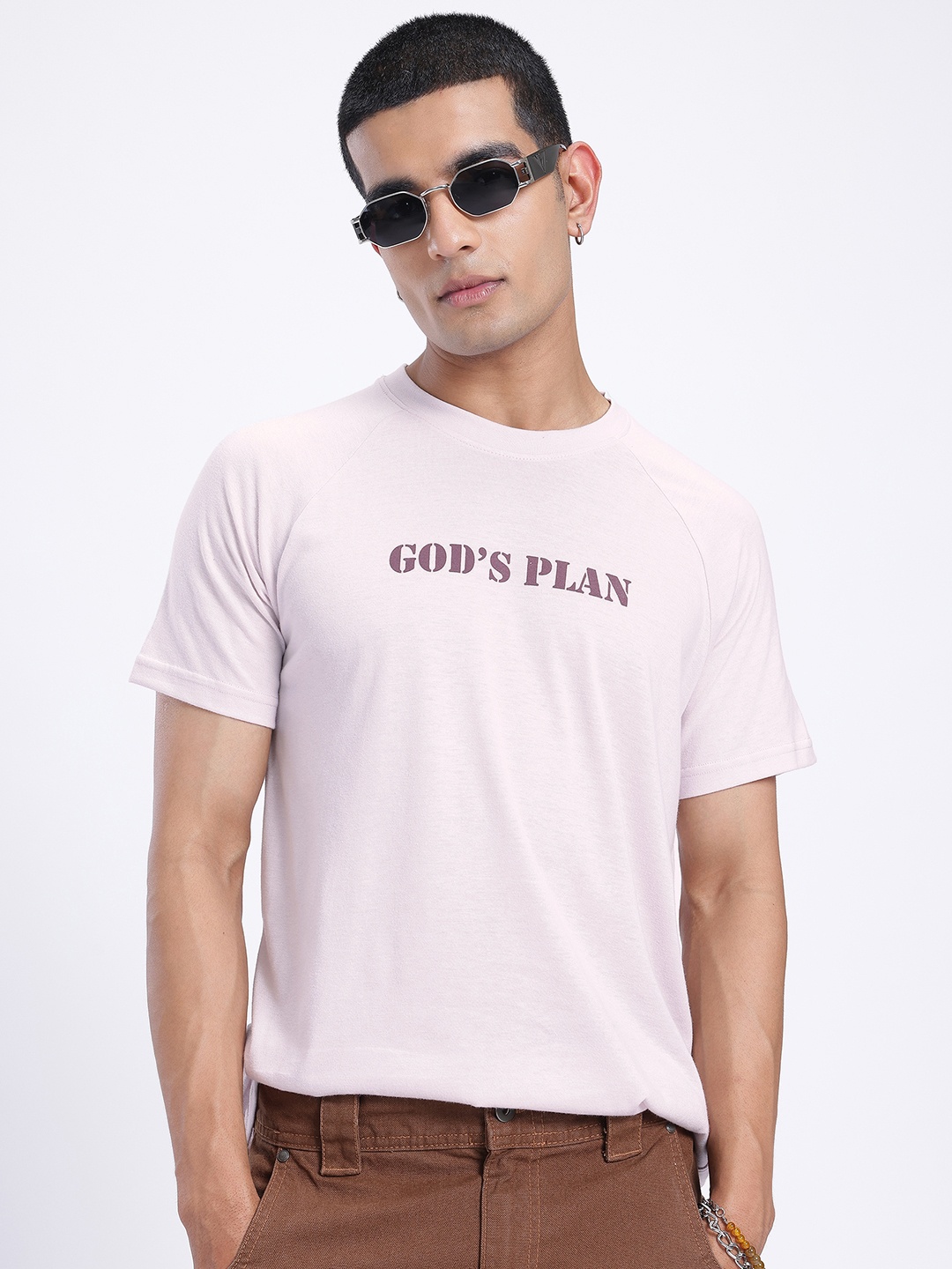 

glitchez Bold Beliefs Printed Regular Fit T-shirt, Lavender