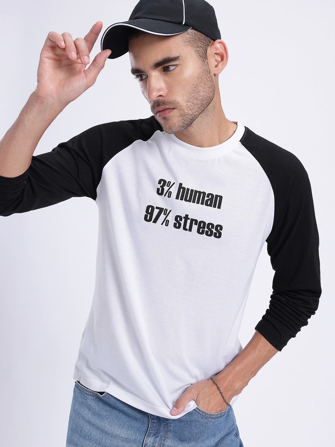 

glitchez Mood Ring Threads Printed Regular Fit T-shirt, White
