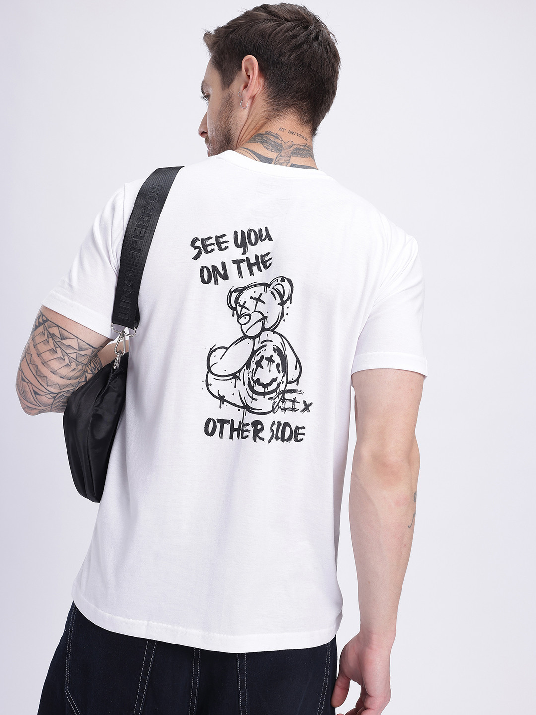 

glitchez Cozy Chic Graphic Print T-shirt, White