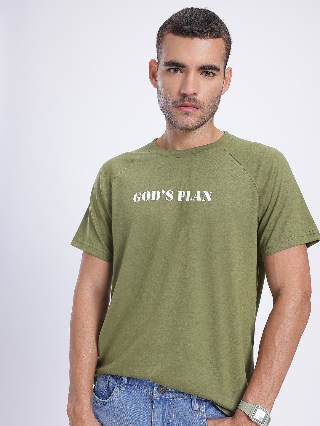 

glitchez Bold Beliefs Printed Regular Fit T-shirt, Green