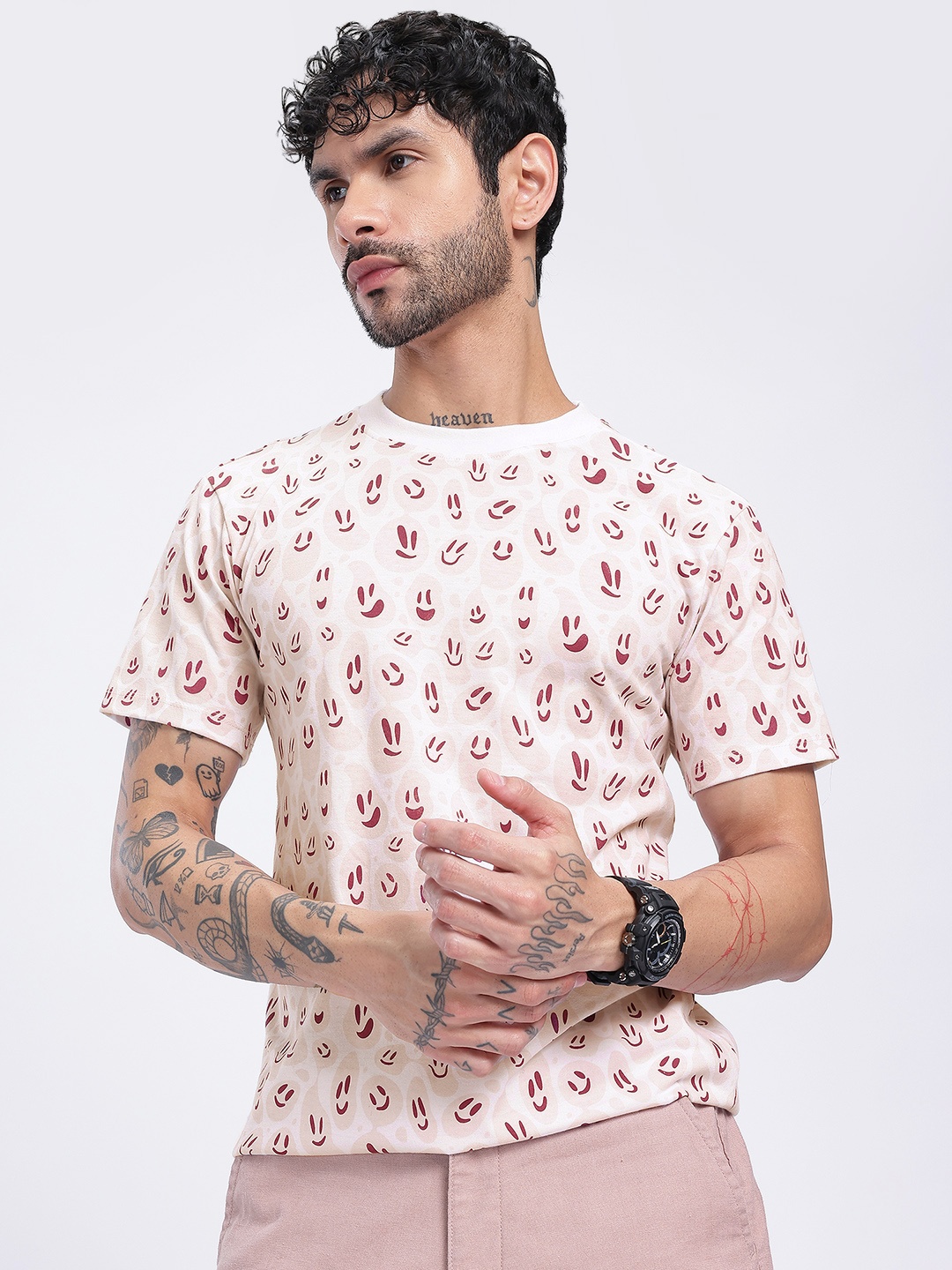 

glitchez Conversation Starter Printed T-shirt, White