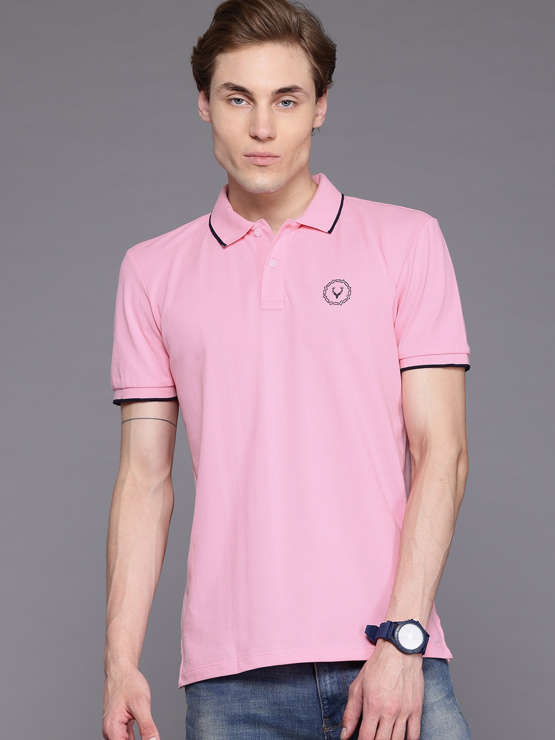 

Allen Solly Polo Collar Regular Fit T-shirt, Pink