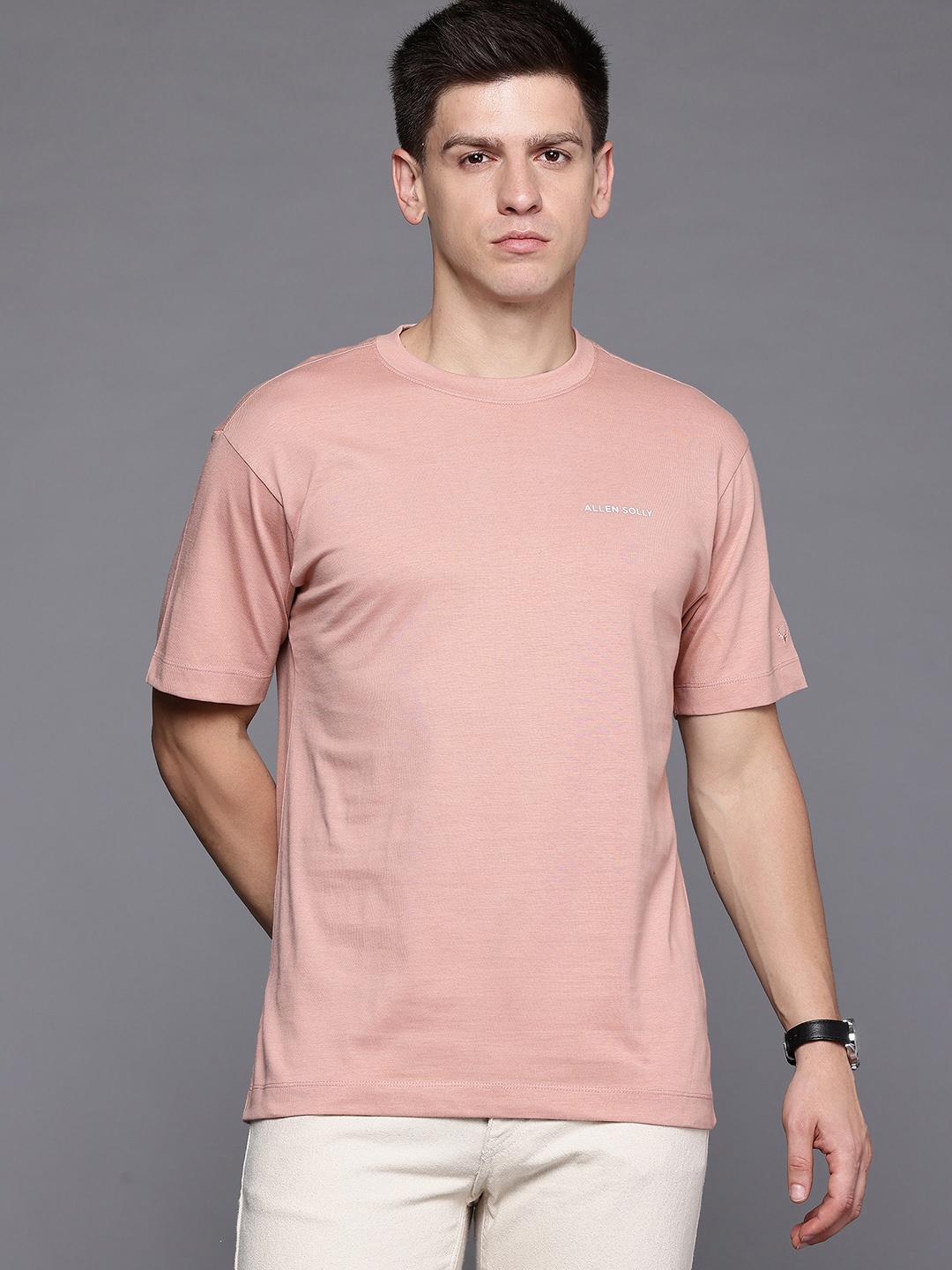 

Allen Solly Relaxed Fit Cotton T-shirt, Peach