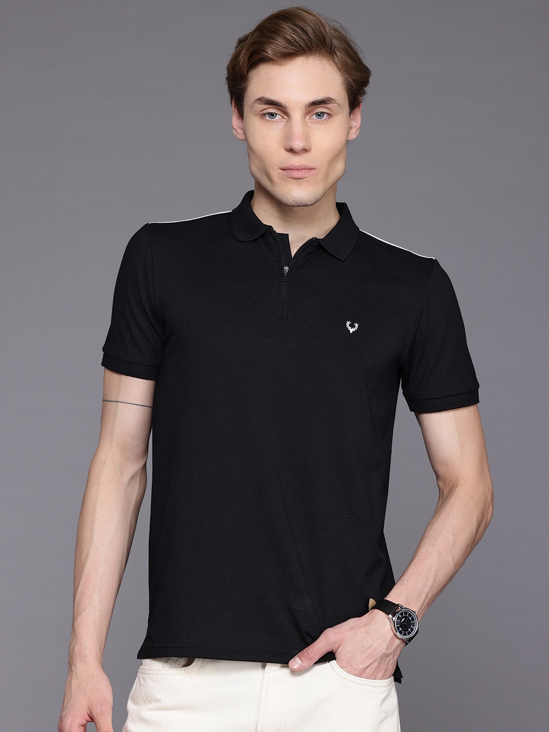 

Allen Solly Polo Collar Regular Fit T-shirt, Black