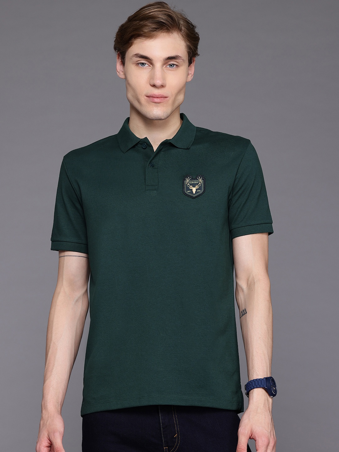 

Allen Solly Men Polo Collar T-shirt, Green