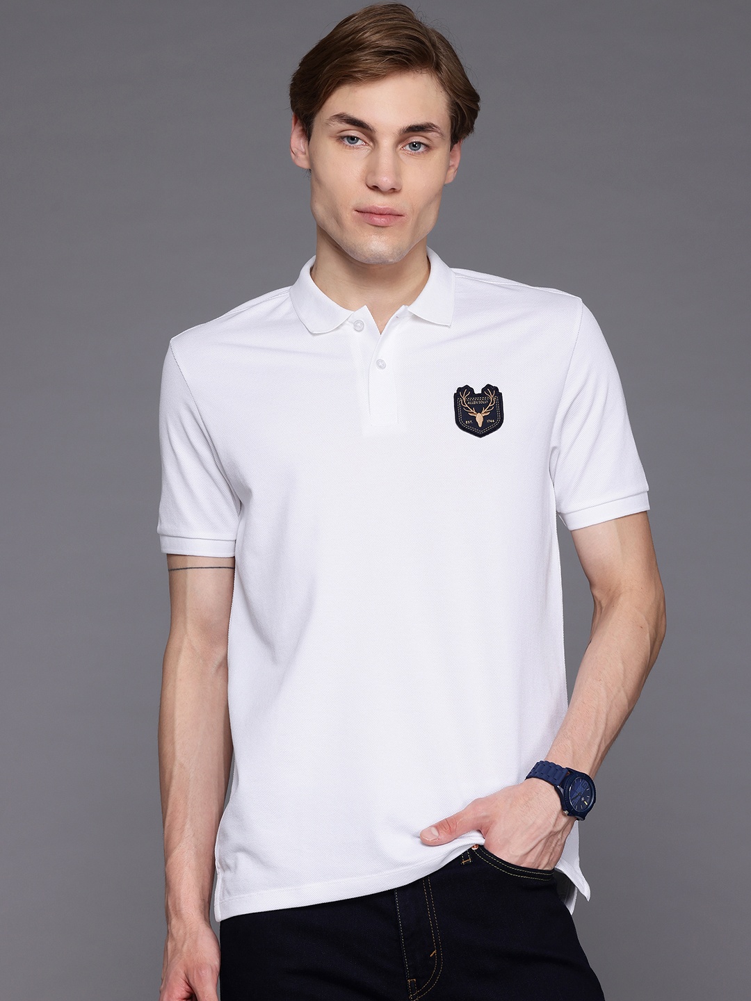 

Allen Solly Men Polo Collar T-shirt, White