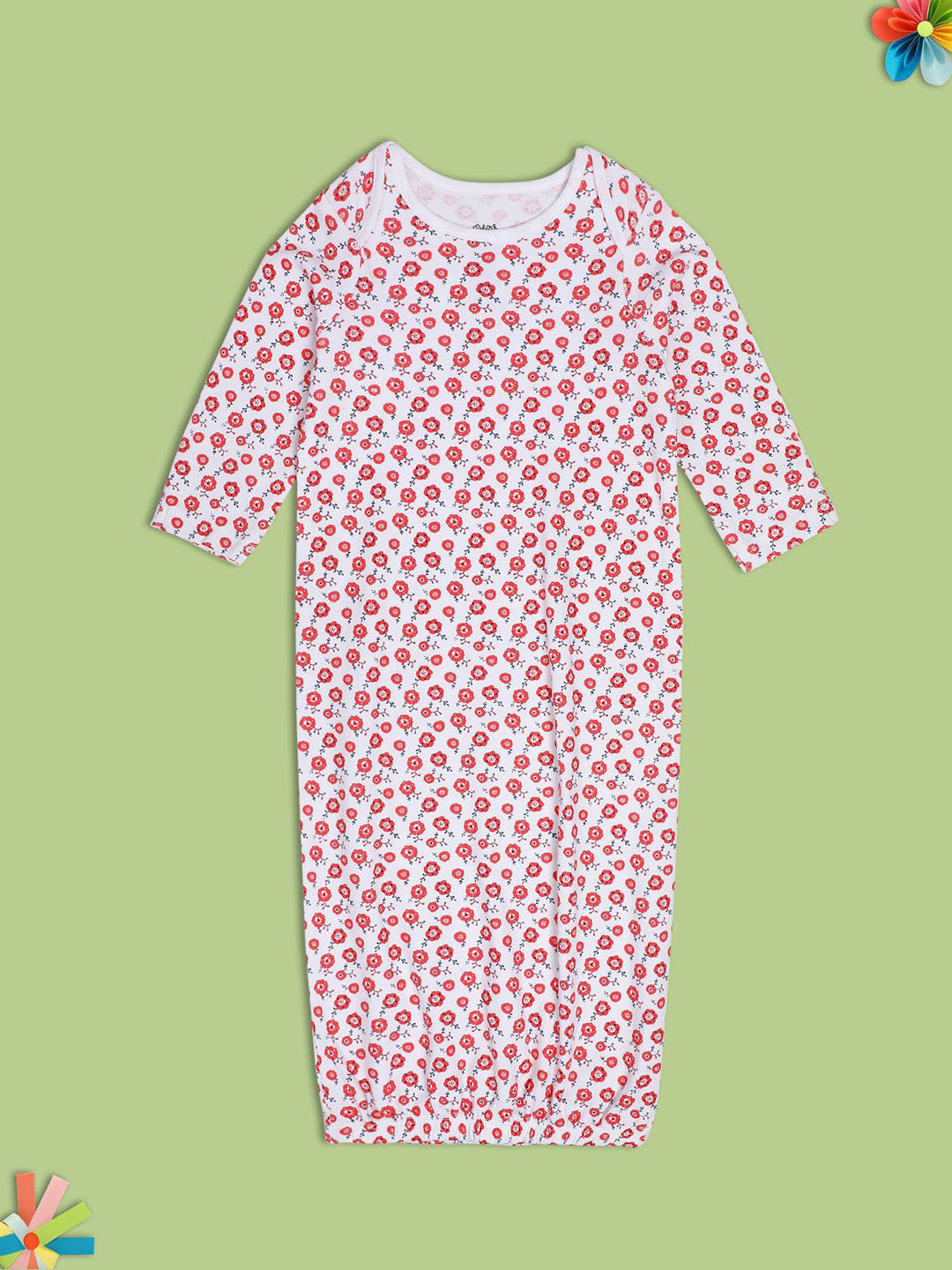 

MINI KLUB Girls Floral Printed Pure Cotton Maxi Nightdress, White