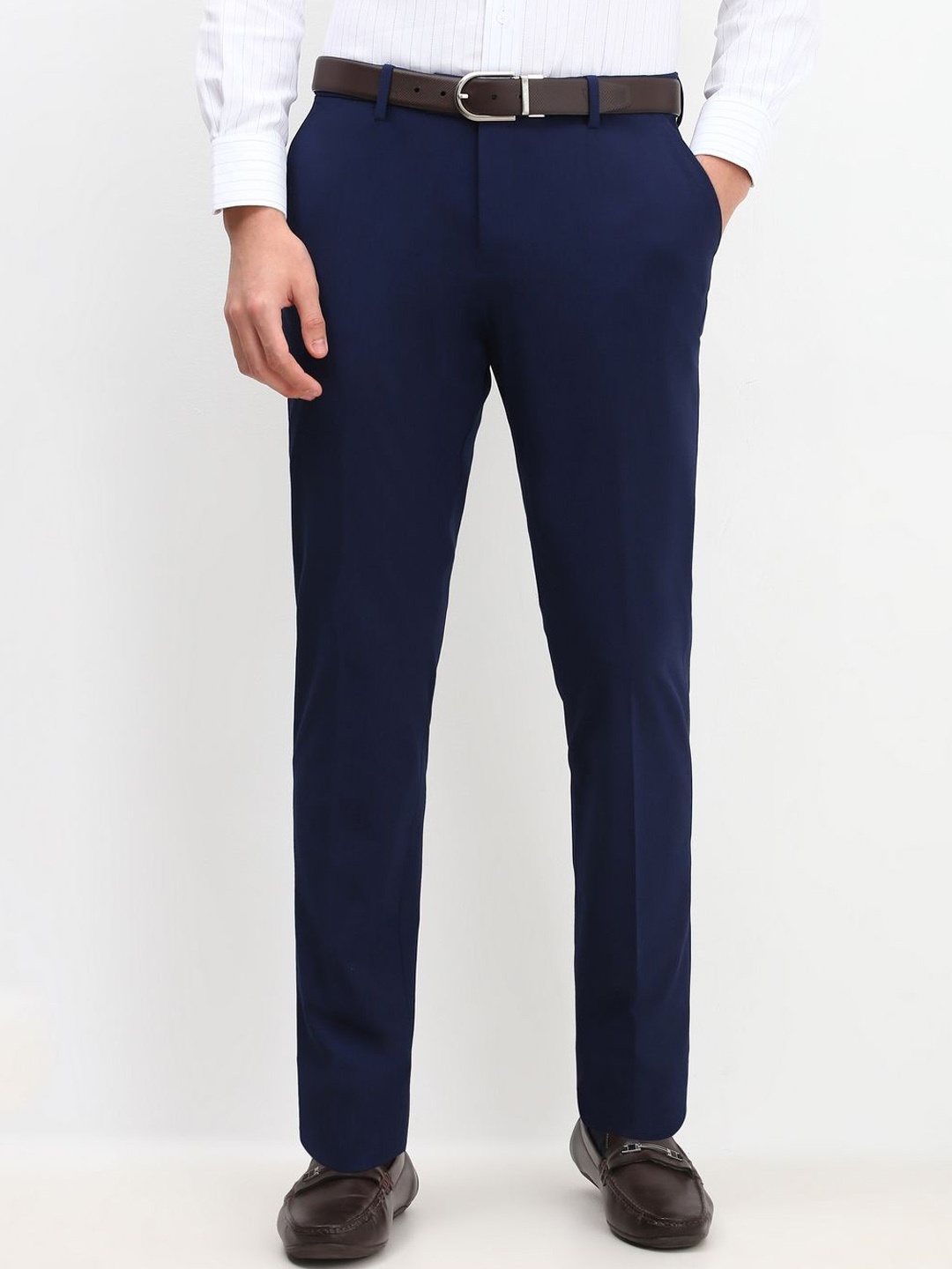 

Allen Solly Sport Men Slim Fit Formal Trousers, Navy blue