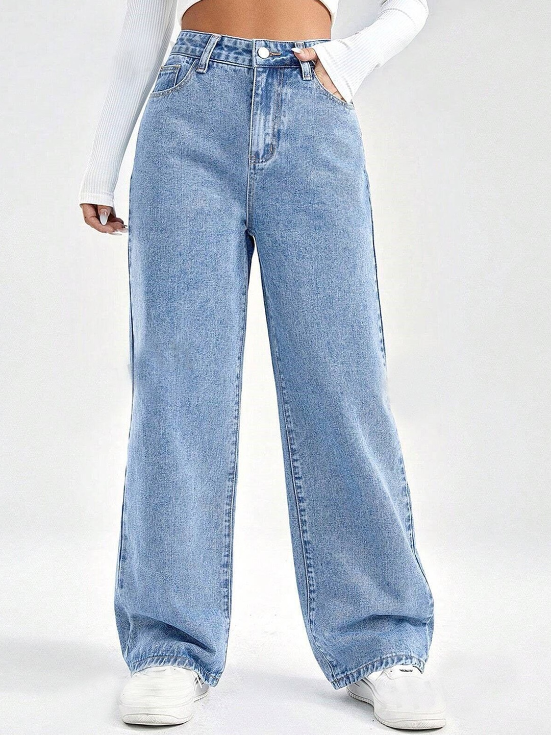

TYFFYN Women Jean Flared High-Rise Stretchable Jeans, Blue