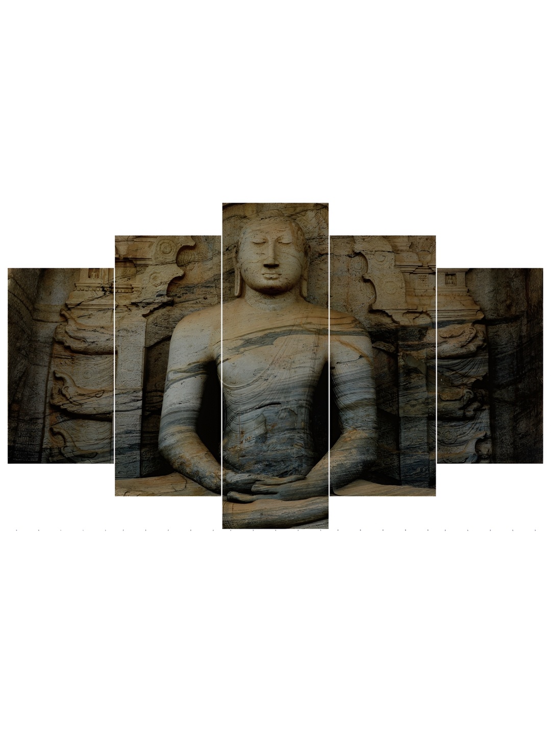 

Inephos Grey & Beige 5 Pieces Religious Printed Vinyl Wall Art