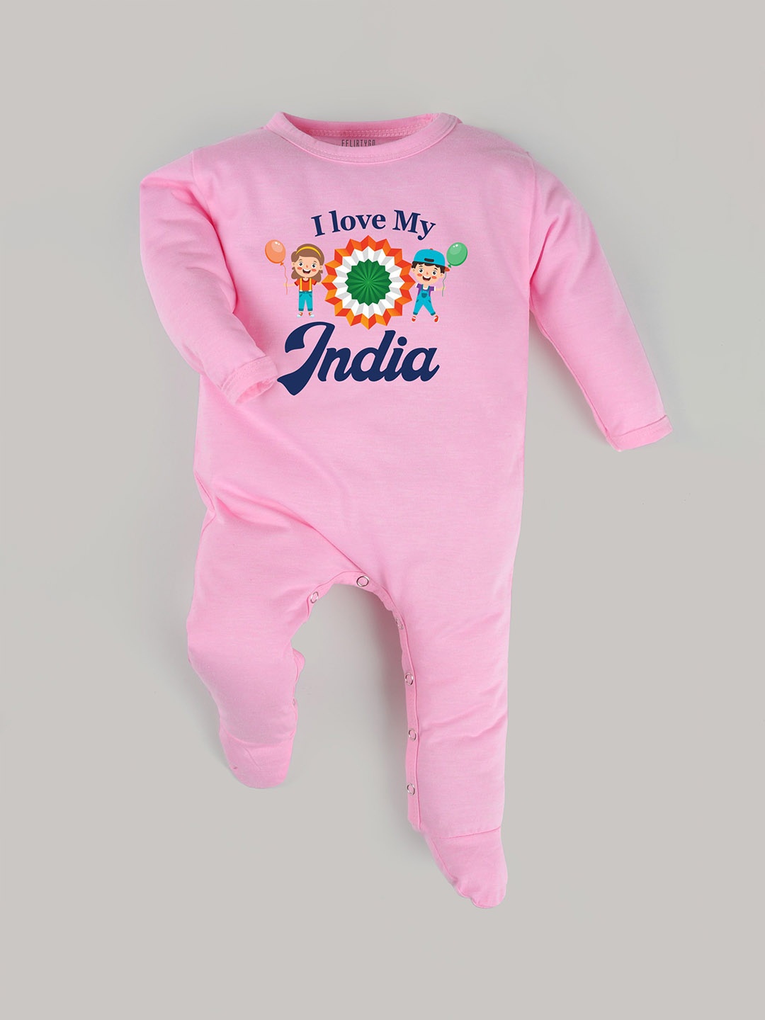 

FFLIRTYGO Unisex Kids Republic Day Printed Romper, Pink