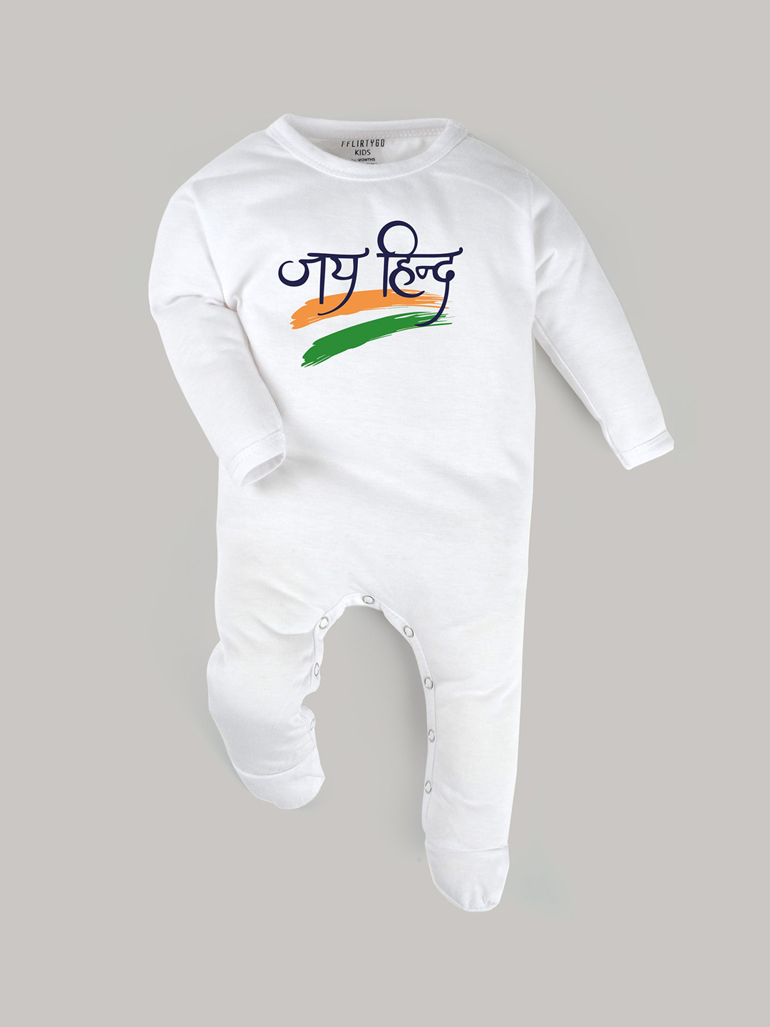 

FFLIRTYGO Kids Printed Round Neck Rompers, White