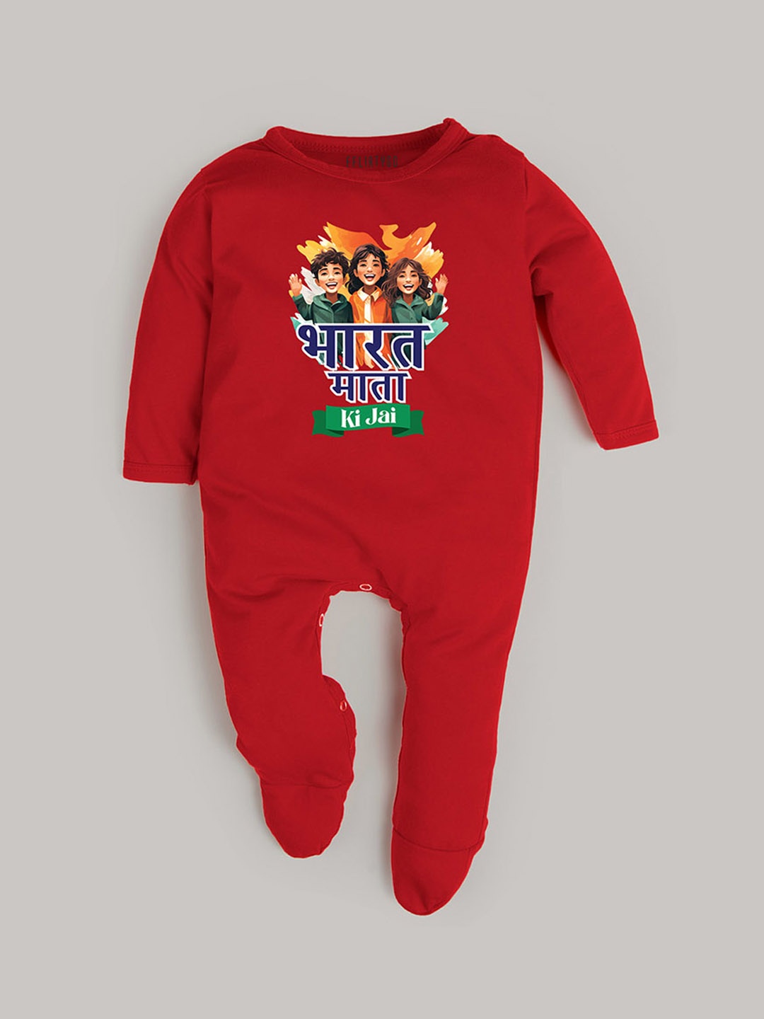 

FFLIRTYGO Unisex Kids Republic Day Printed Romper, Red