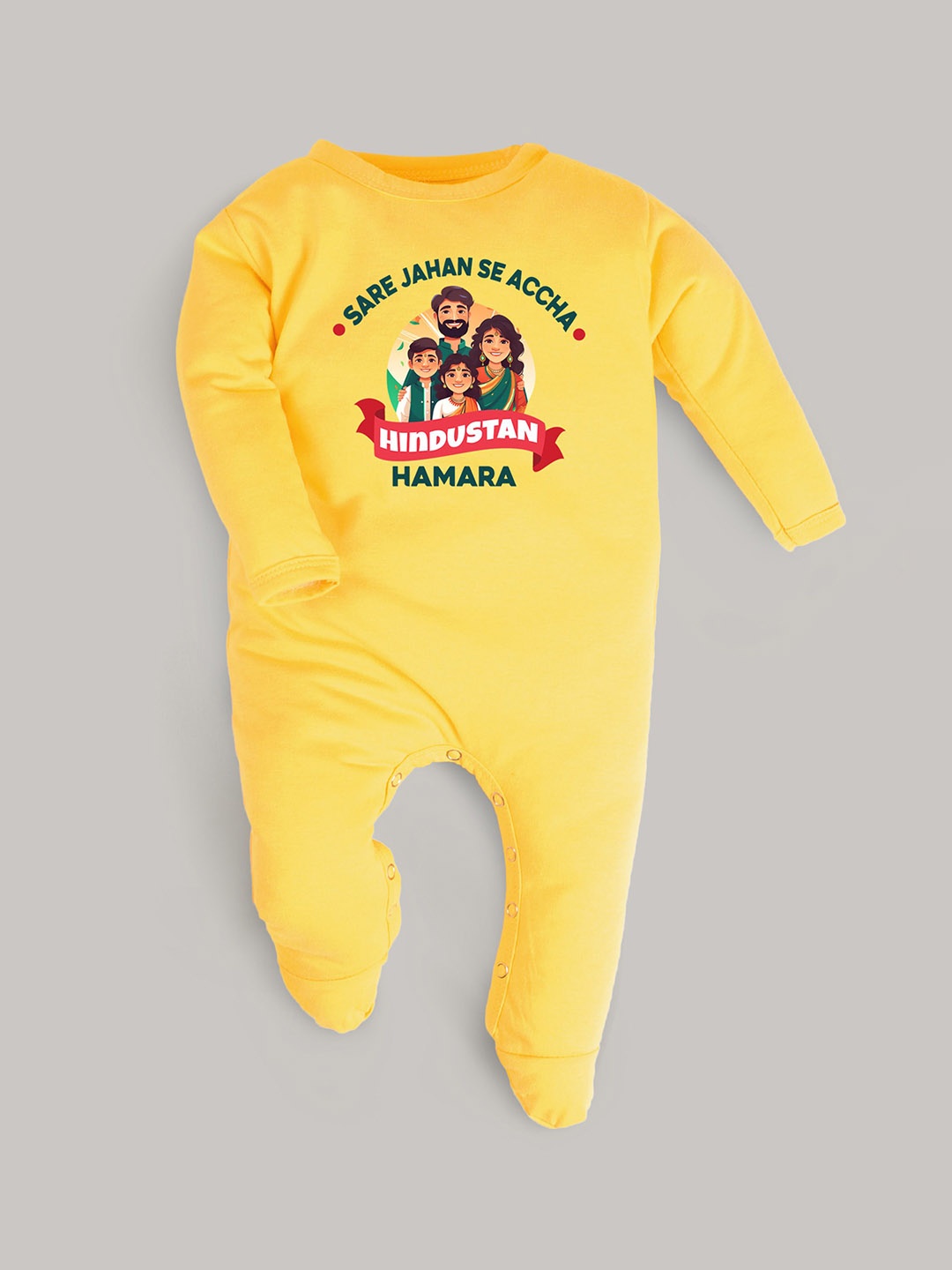 

FFLIRTYGO Kids Printed Round Neck Rompers, Yellow