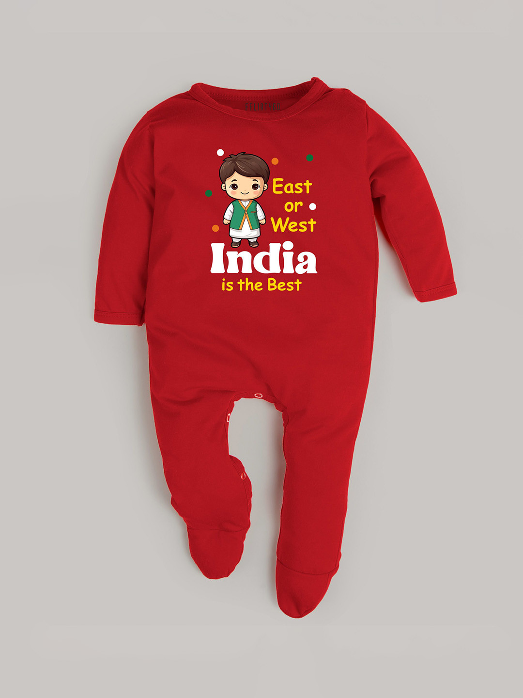 

FFLIRTYGO Kids Printed Cotton Rompers, Red