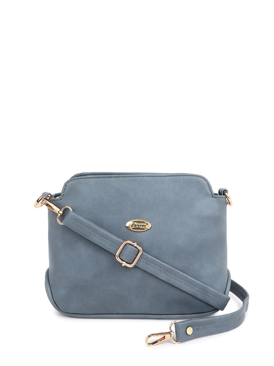 

Lancer Women Solid Structured Leather Sling Bag, Blue