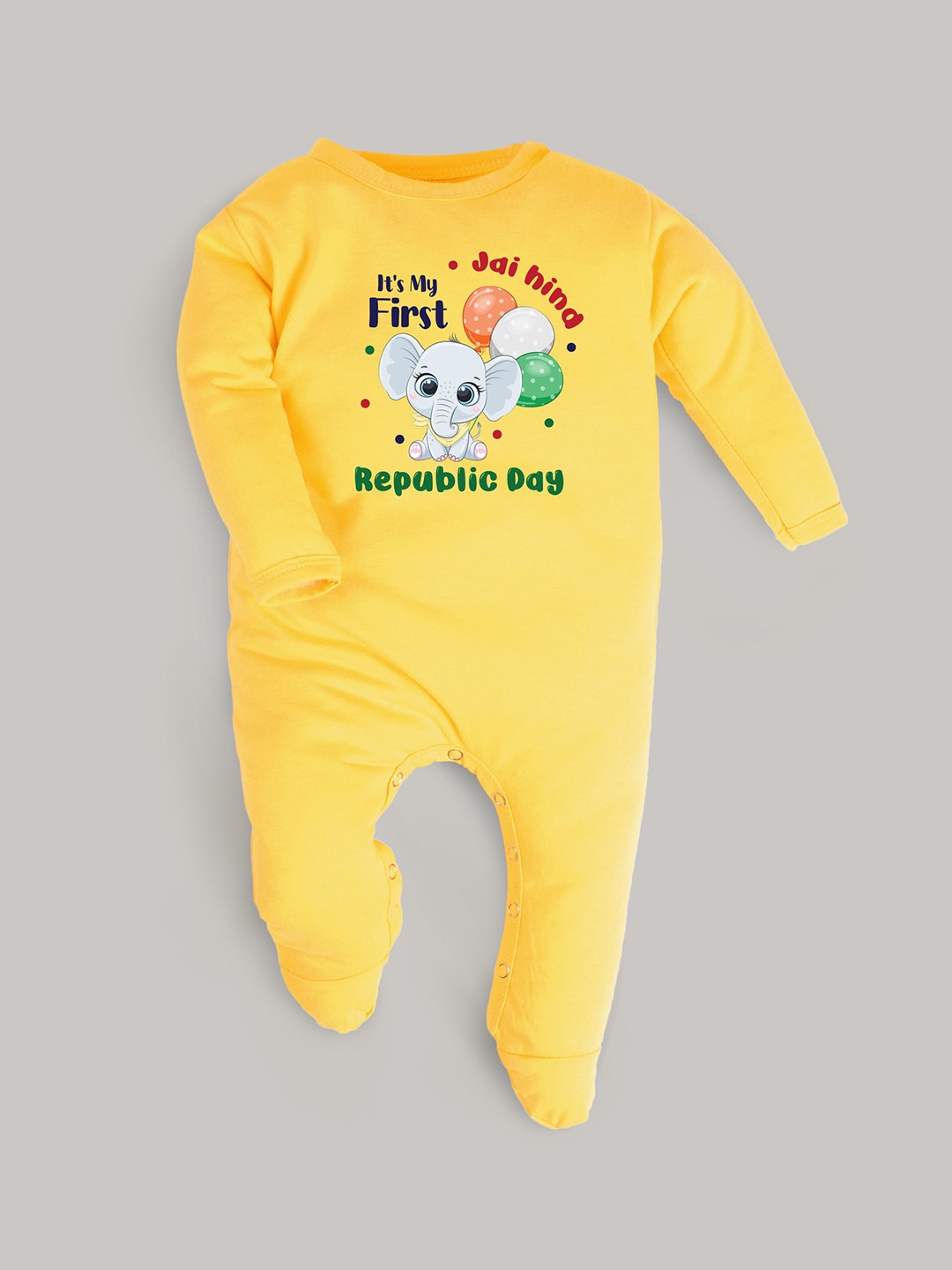 

FFLIRTYGO Kids Printed Round Neck Rompers, Yellow