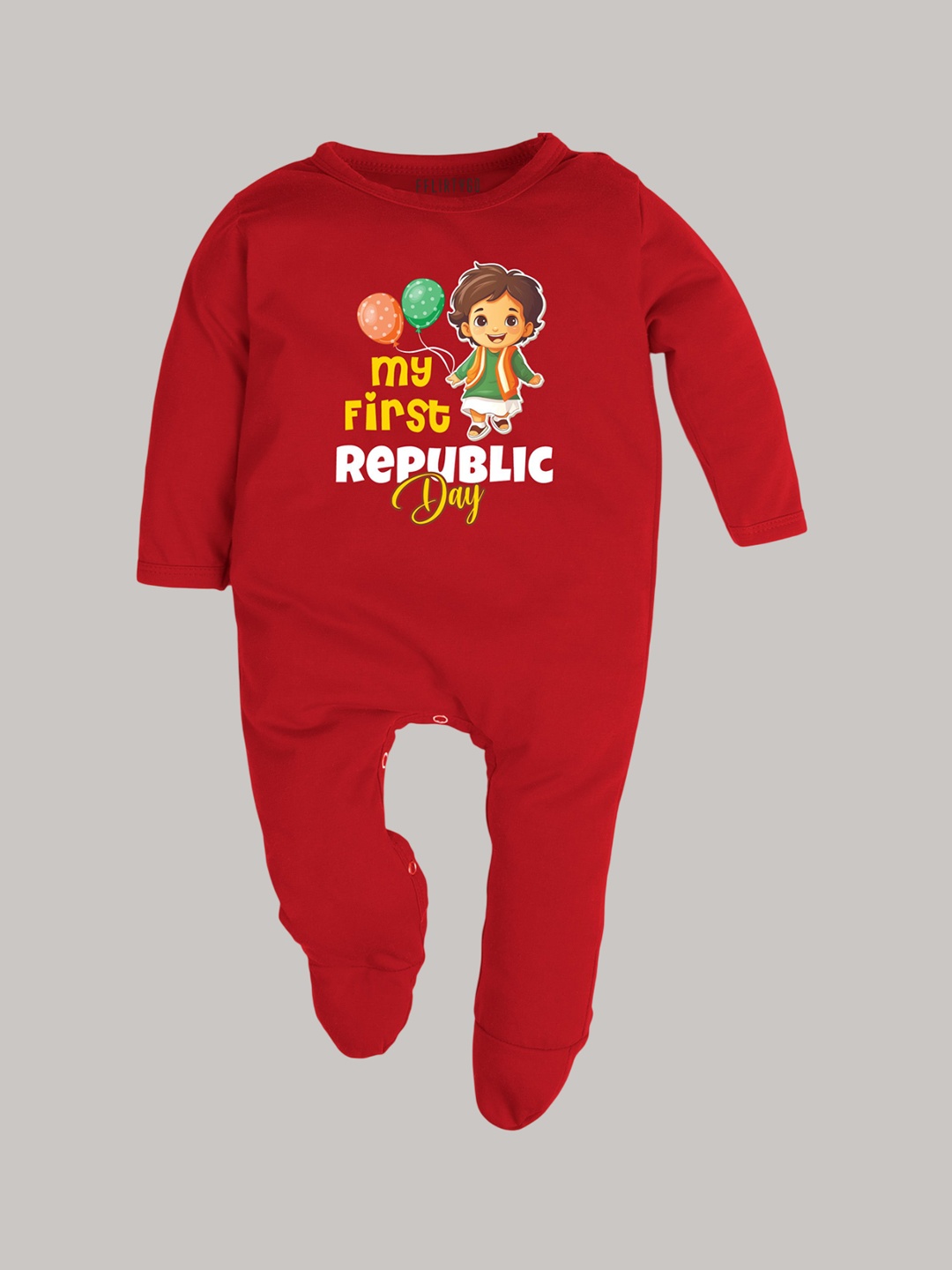 

FFLIRTYGO Kids Printed Cotton Rompers, Red