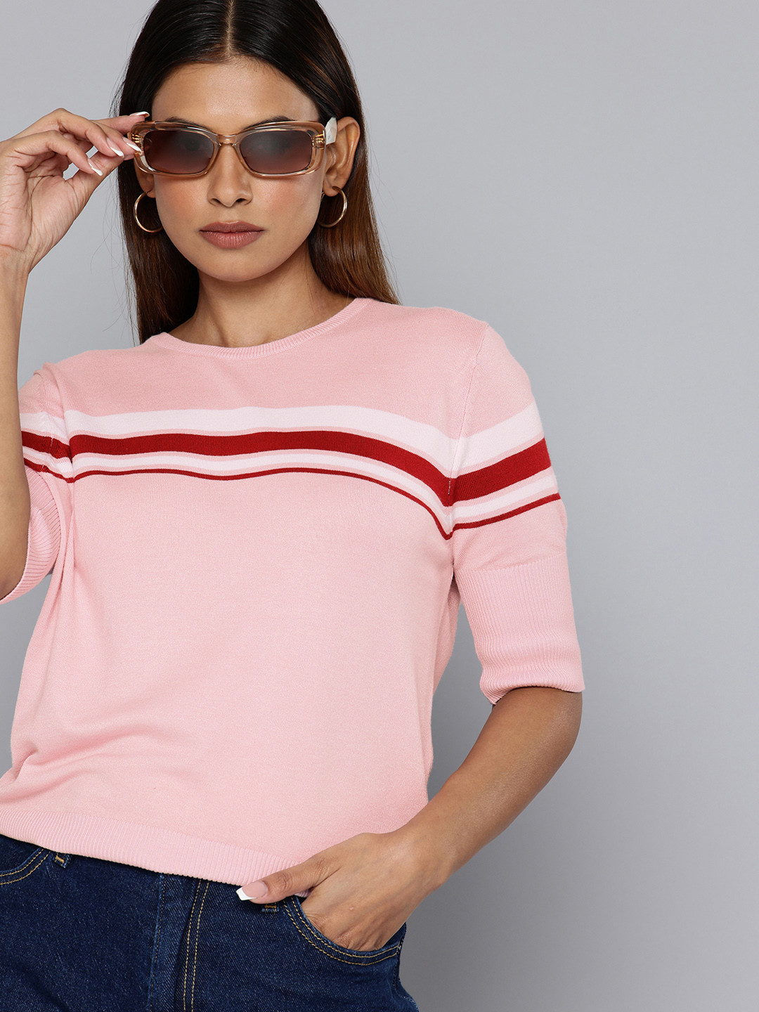 

Levis Striped Slim Fit T-shirt, Pink
