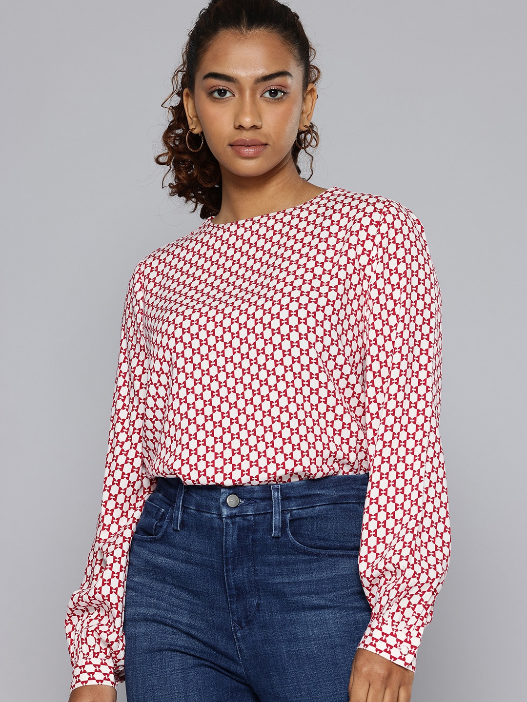 

Levis Geometric Print Top, White