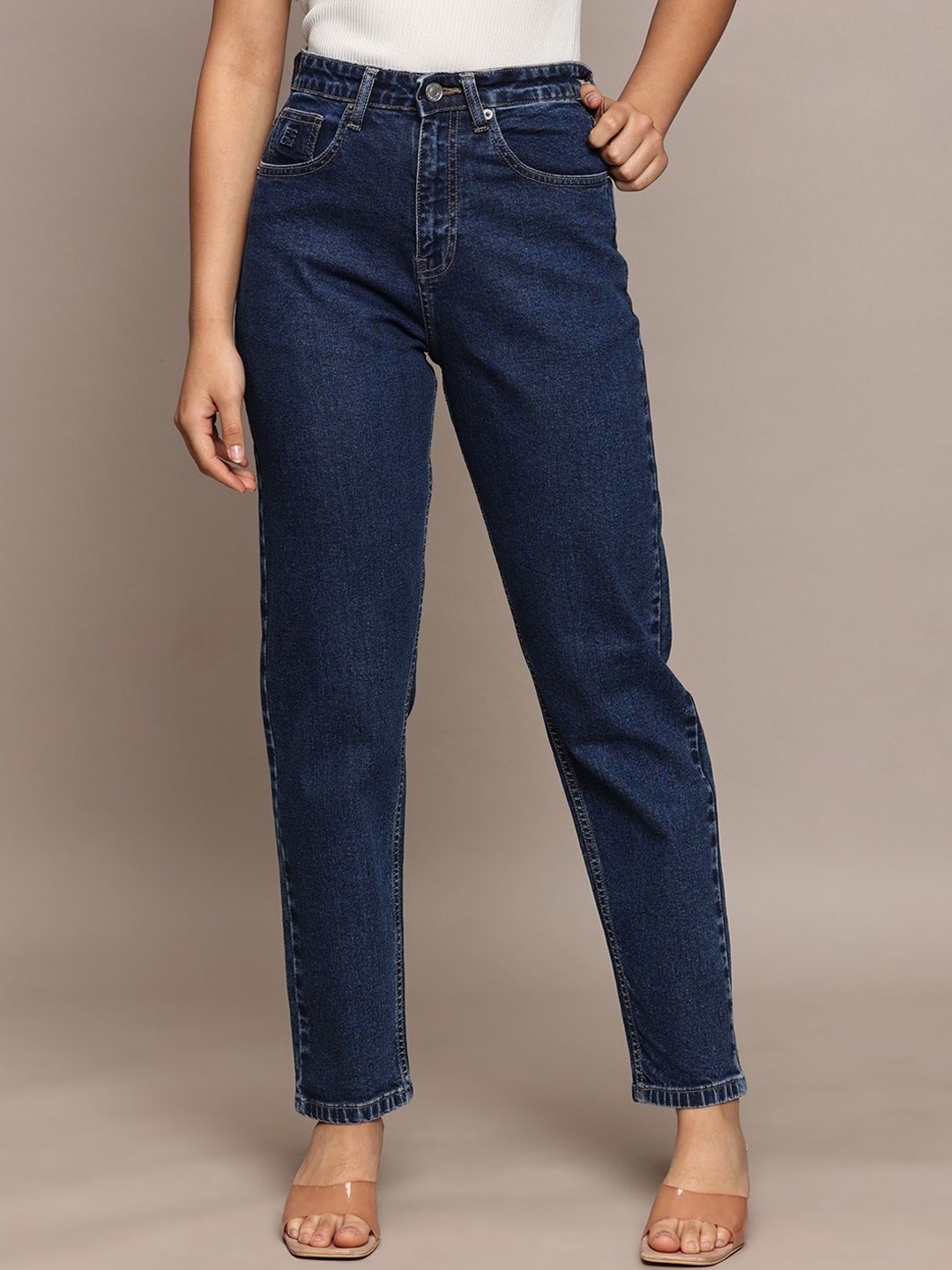 

French Connection Women Smart High-Rise Stretchable Jeans, Blue