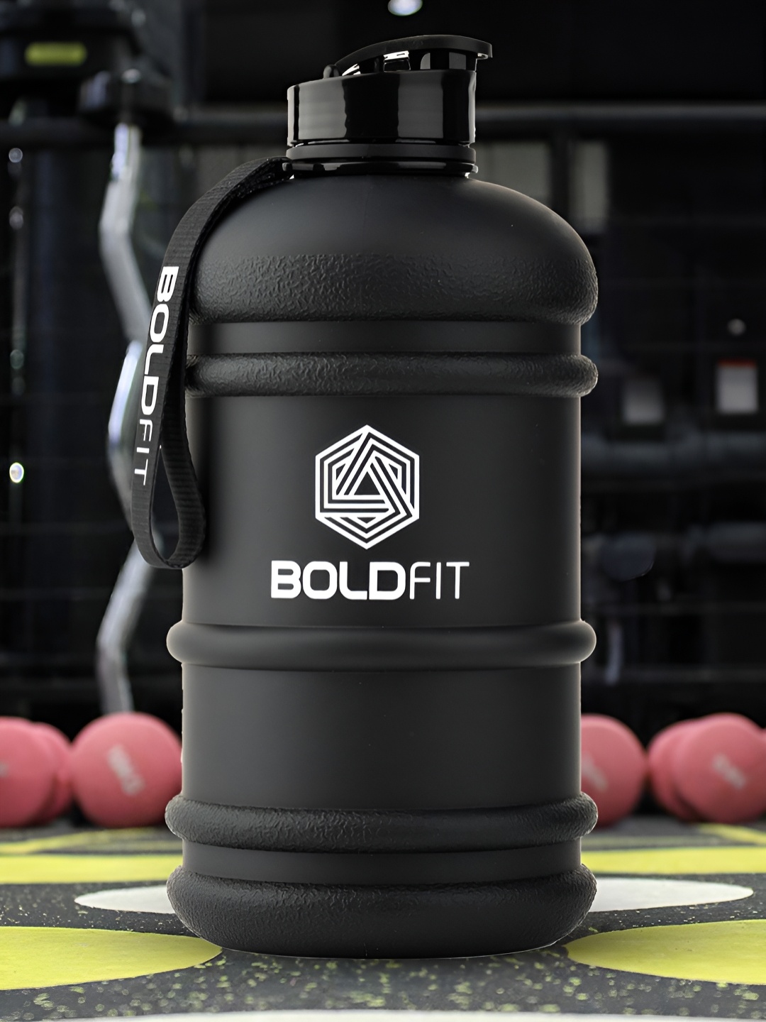 

BOLDFIT Black & White Single Plastic Printed Water Bottle 2.2L