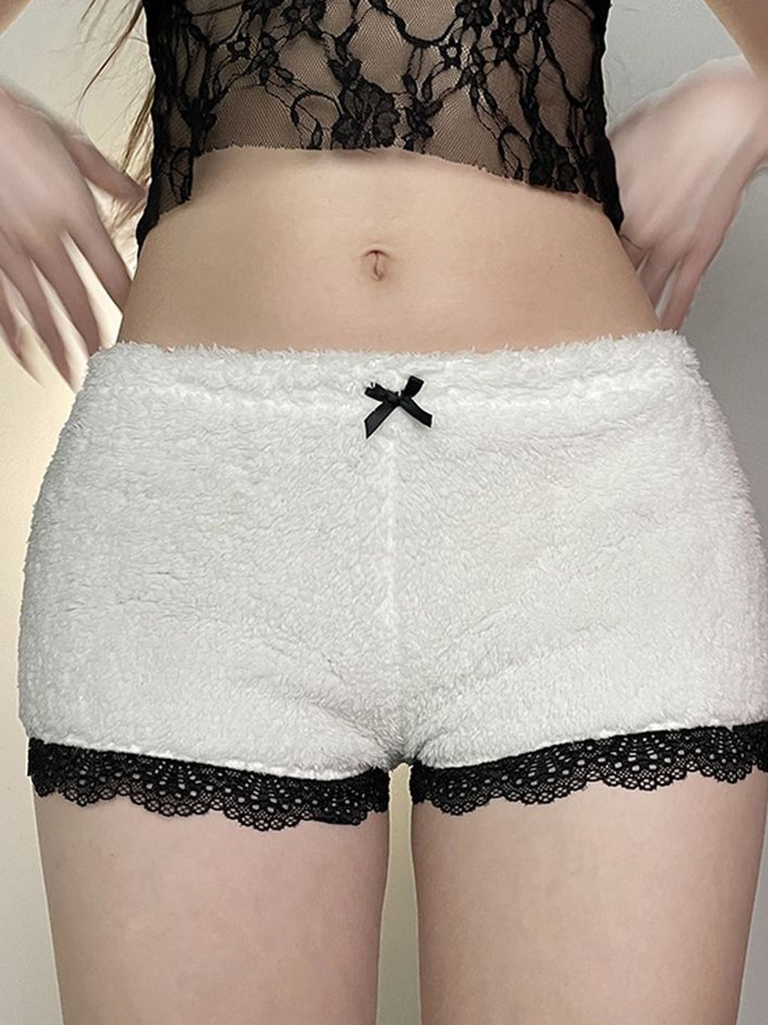 

LULU & SKY Women Slim Fit Low-Rise Regular Shorts, White