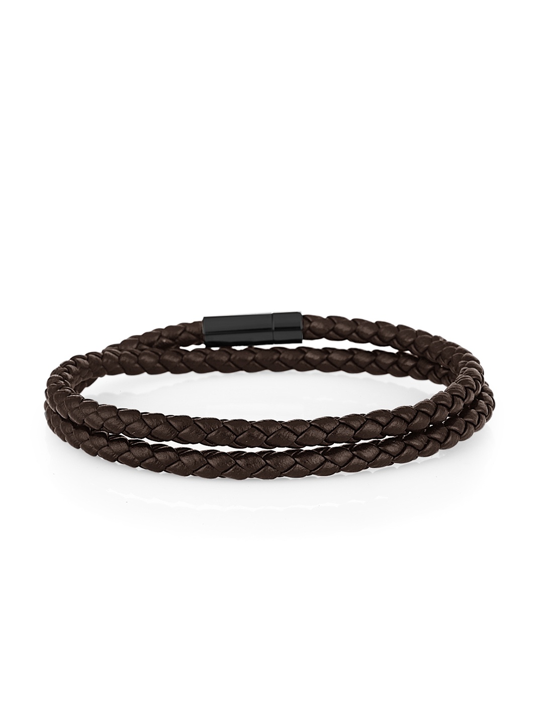 

SANTA BARBARA POLO & RACQUET CLUB Men Leather Wraparound Bracelet, Brown