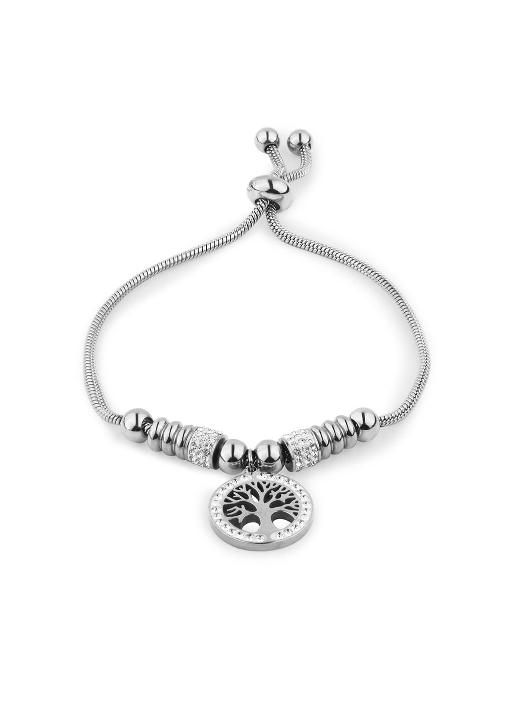 

SANTA BARBARA POLO & RACQUET CLUB Silver-Plated Stainless Steel Wraparound Bracelet