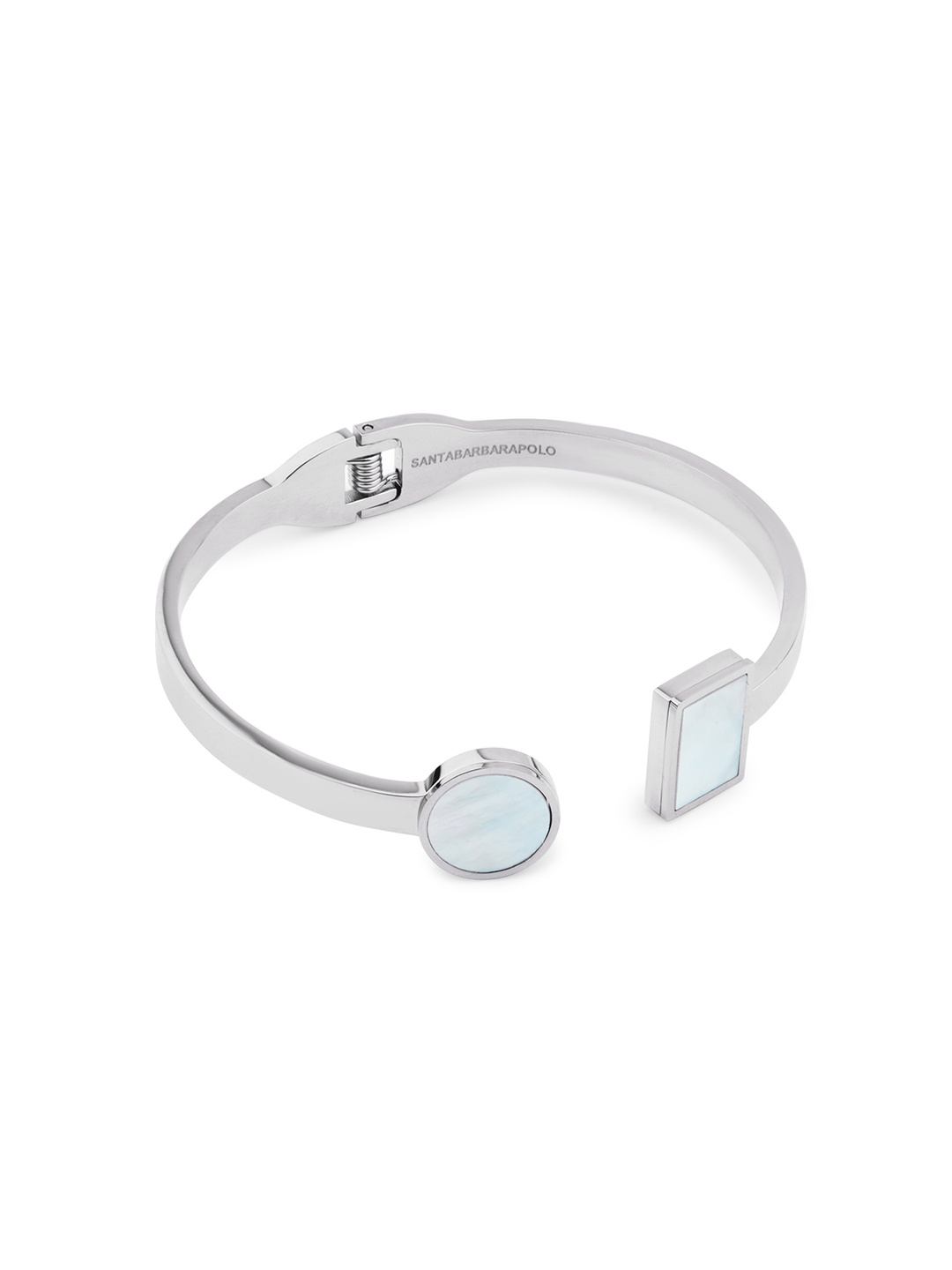

SANTA BARBARA POLO & RACQUET CLUB Silver-Plated Stainless Steel Cuff Bracelet