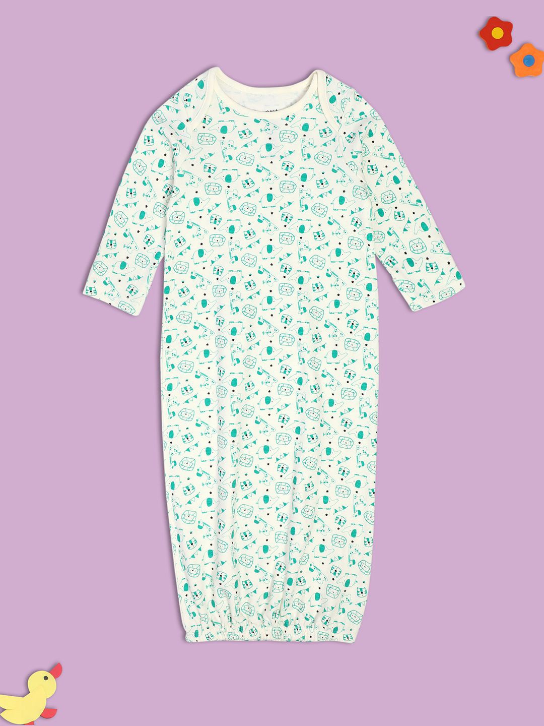 

MINI KLUB Boys Printed Cotton Sleepsuit, Green