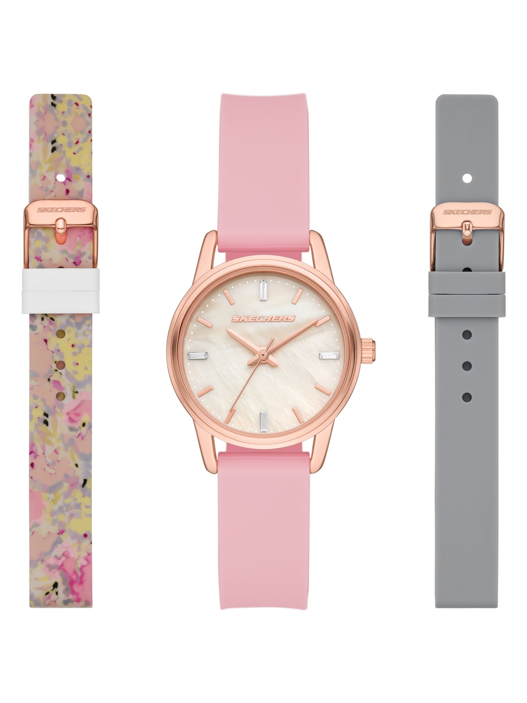 

Skechers Women Mother of Pearl Dial Analogue Watch with Additional Straps SR9087, White