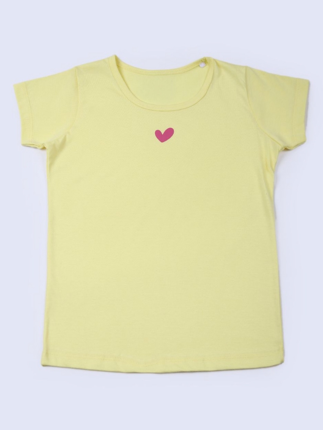 

V-Mart Girls Solid Round Neck Cotton T-shirt, Yellow