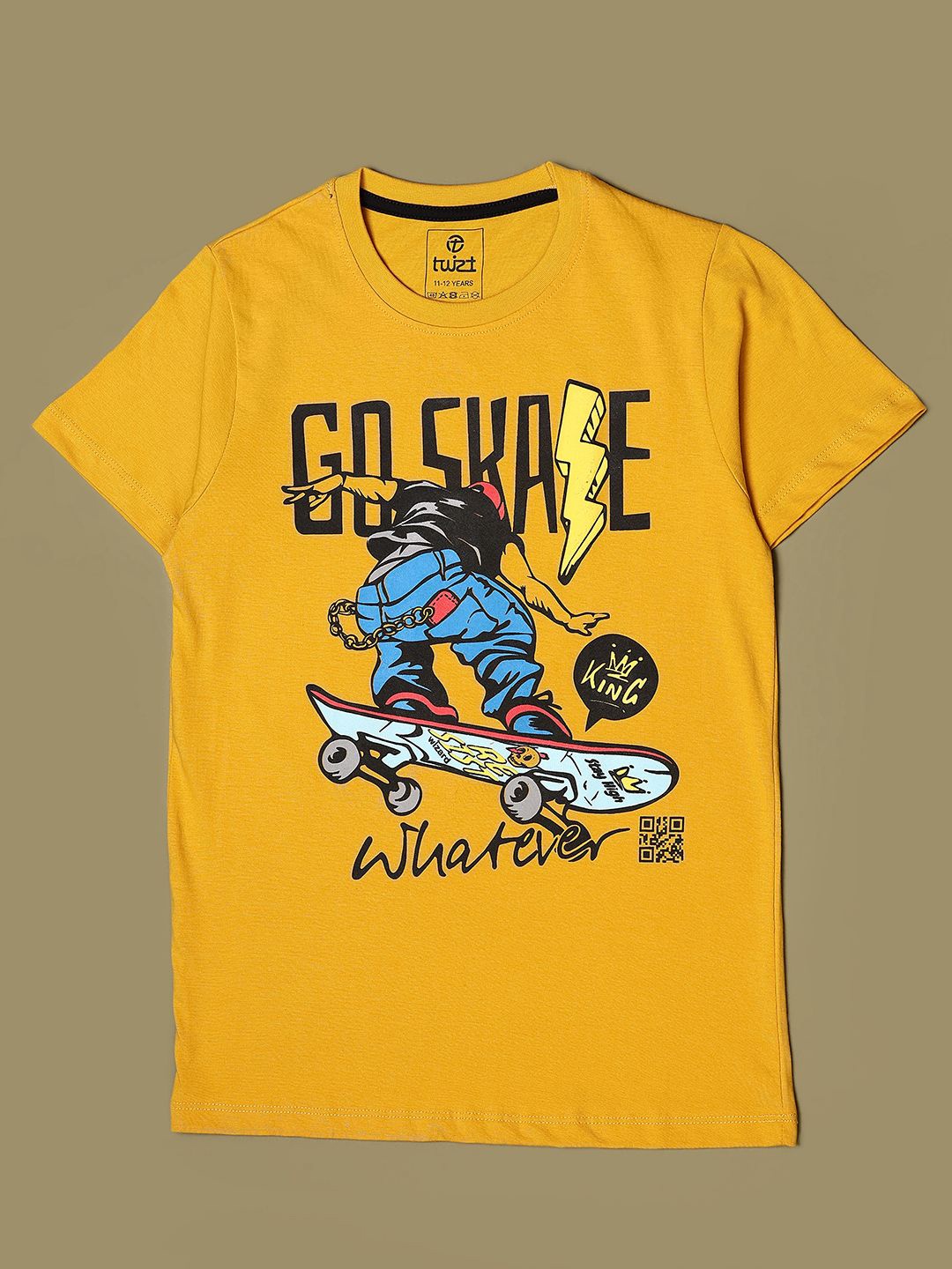 

V-Mart Boys Graphic Printed Round Neck Cotton Casual T-shirt, Mustard