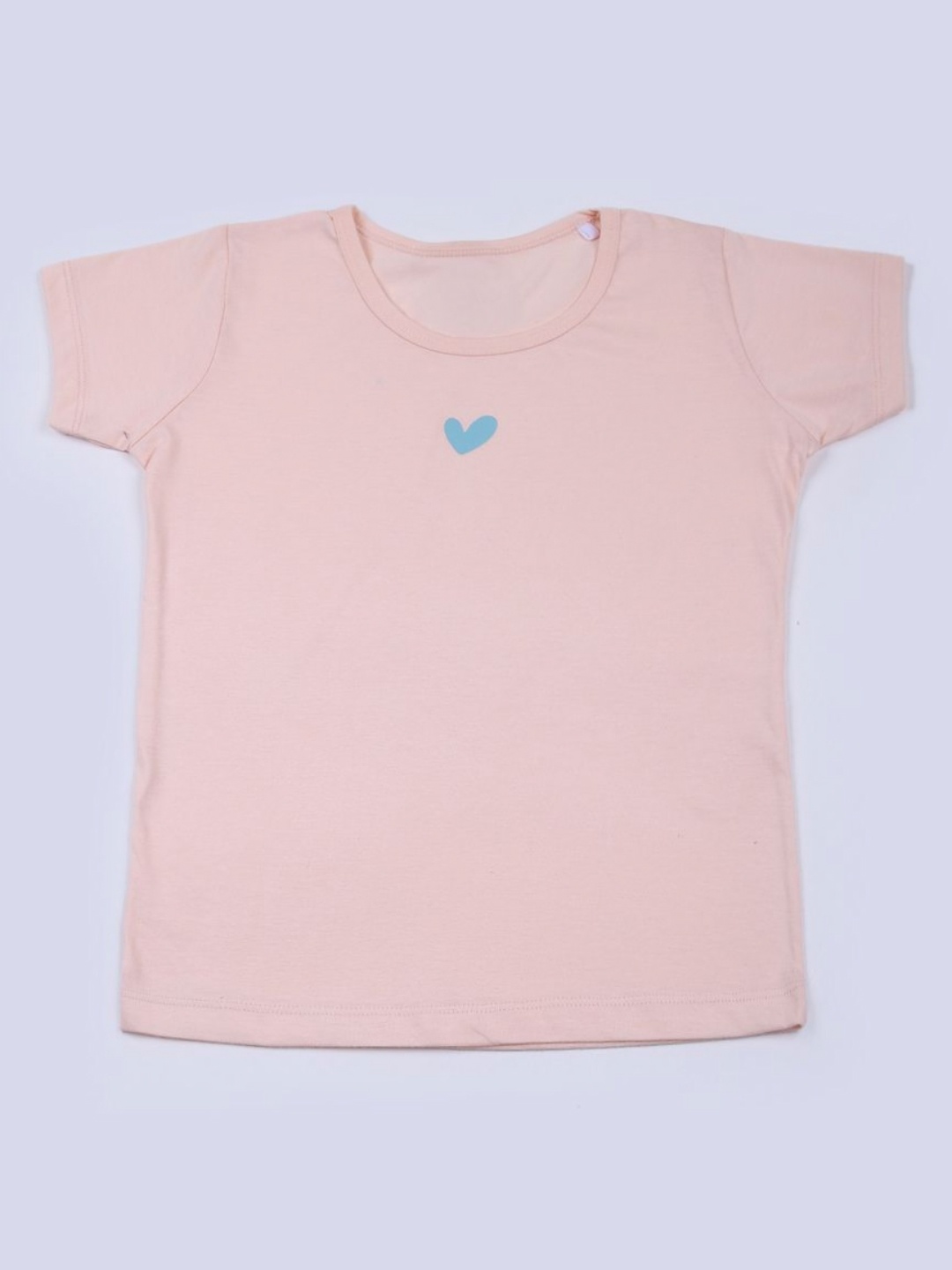 

V-Mart Girls Graphic Printed Round Neck Cotton T-shirt, Peach