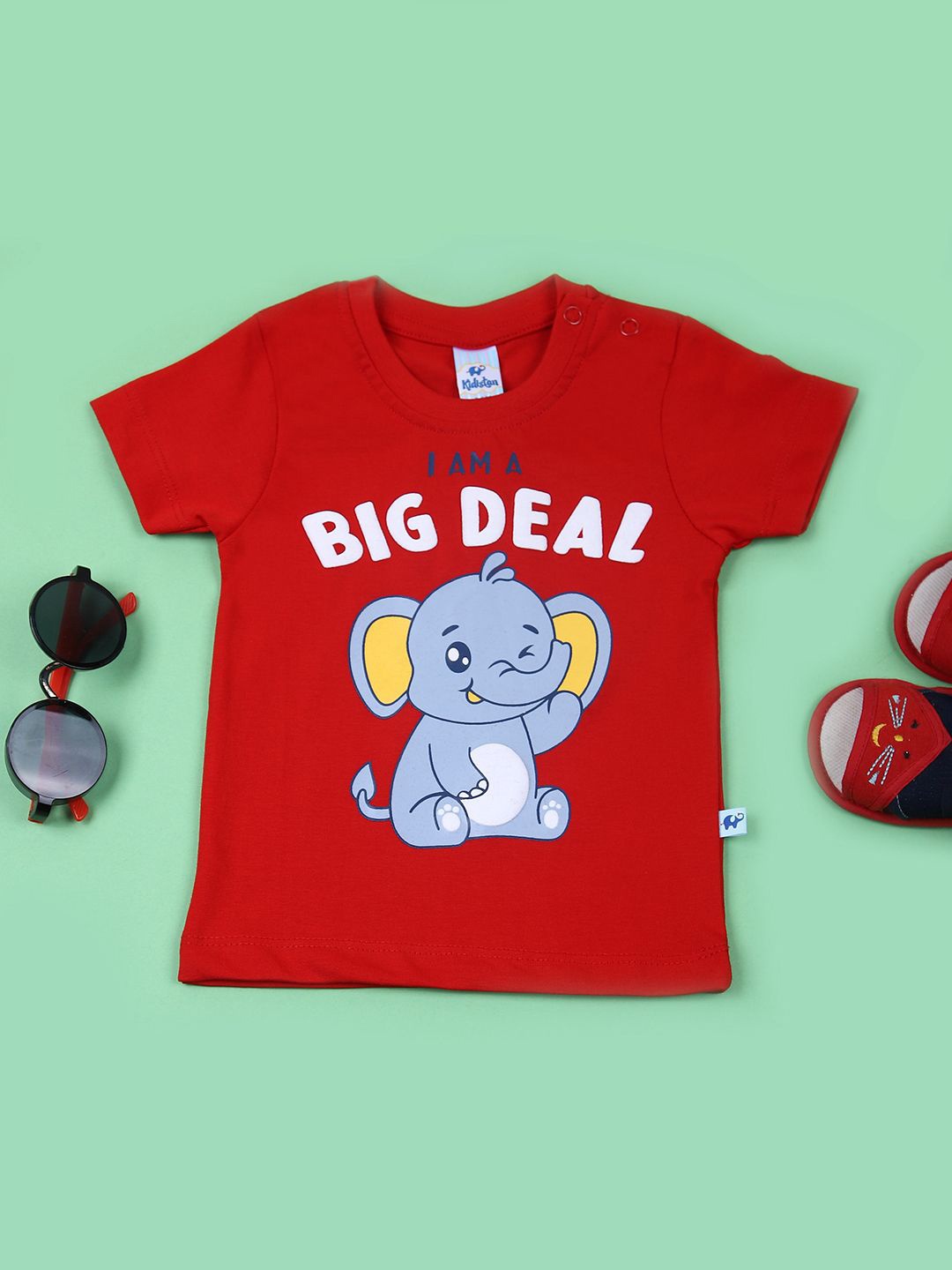 

V-Mart Boys Graphic Printed Round Neck Cotton Casual T-shirt, Red