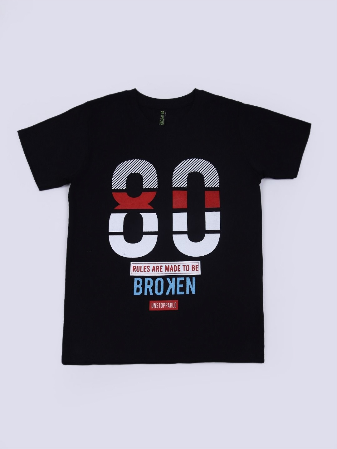 

V-Mart Boys Graphic Printed Round Neck Cotton Casual T-shirt, Black