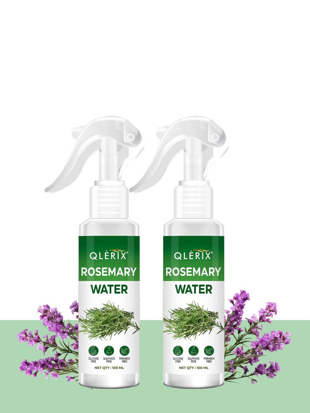 

QLERIX Set Of 2 Rosemary Water Hair Spray - 100 ml Each, Transparent