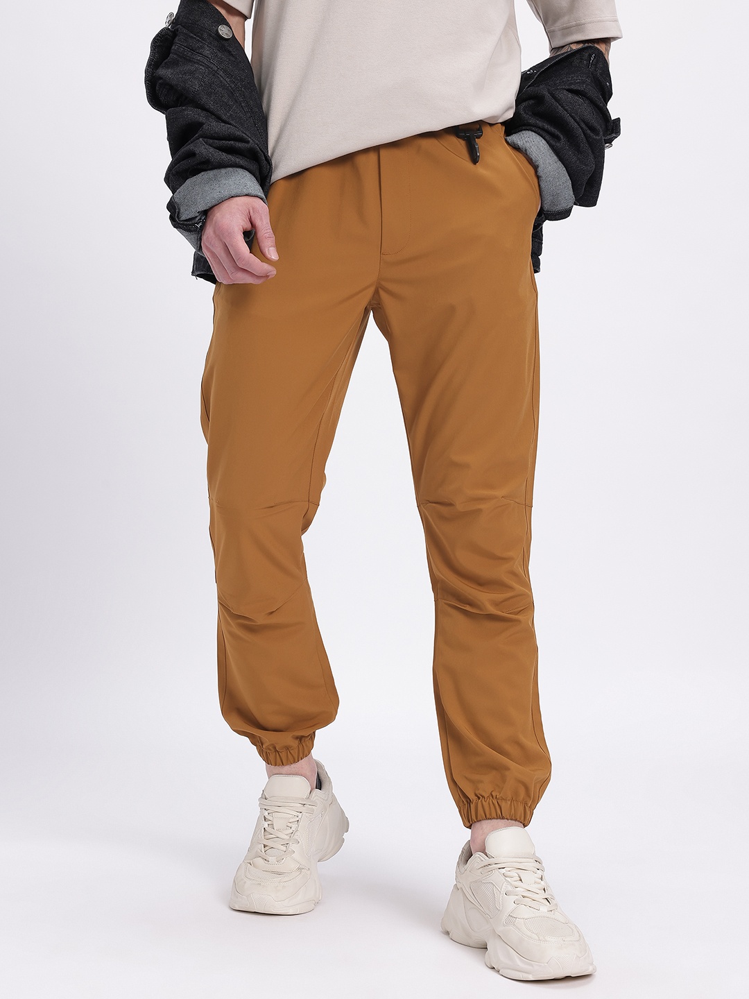

glitchez Men Street Ease Relaxed Fit Trouser, Rust